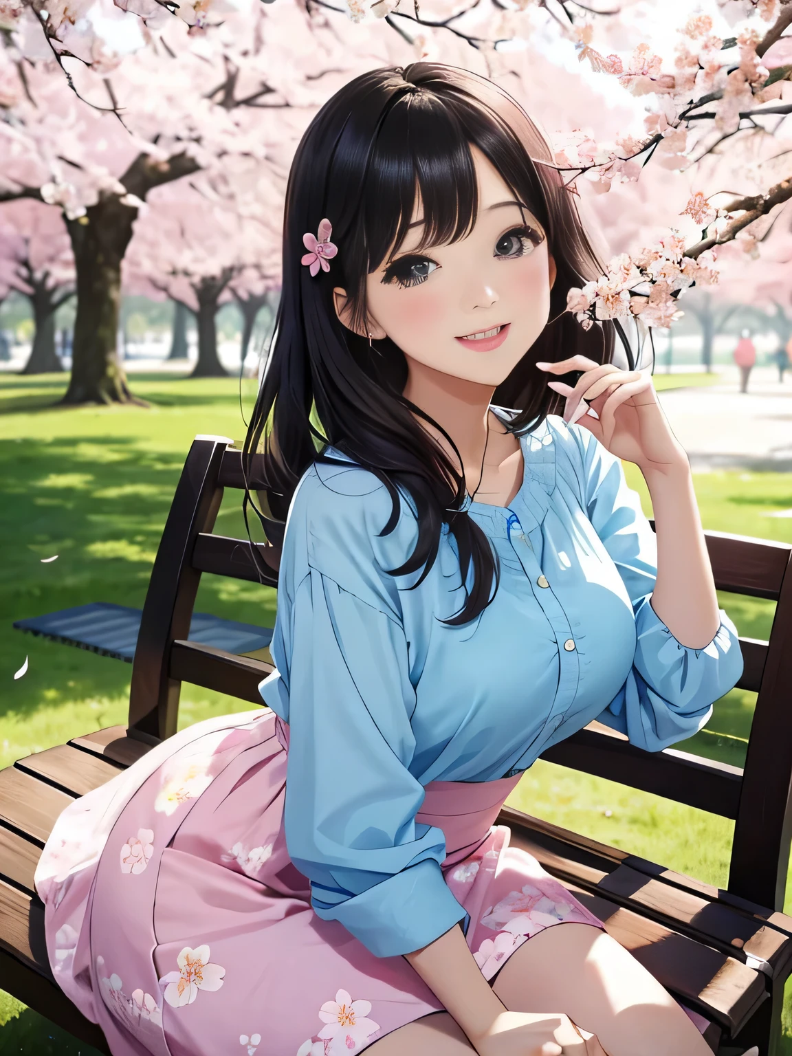 highest quality、High resolution、detailed background、beautiful and detailed face、beautiful and smooth skin、skin texture、professional lighting、Beautiful teenage girl、(two women)、(huge breasts:1.2)、black hair、cute編込みヘアスタイル、smile、enjoy、laughter、smile、sexual expression、looking at me so happy、
spring casual outfit、
Choose tops or dresses with floral or cherry blossom patterns to create a spring-like atmosphere..、
Pair it with a pastel colored skirt for a more cute look.、
my legs are、Pair it with pumps or flat shoes for a feminine look..、
You can make it even more cute by using flower hairpins or ribbons as accessories.、
that is a typical spring event and is held in Japan to celebrate the blooming of cherry blossoms.、
Enjoy a picnic under the cherry blossom trees、Enjoy cherry blossom viewing in the park or along the river.、
We will provide a pad for you to sit on., Leisure sheets, blue sheets, etc..、
Cushions and folding chairs can also be used..、
Please bring your own food and drinks., alcohol, Bento, And sweets.、
that is common to enjoy lunch boxes and drinks in a picnic mood.、
that'It's also a good idea to prepare dishes that are perfect for cherry blossom viewing., Onigiri etc., sushi, And cherry blossom viewing bento.、
In addition to spending time under the cherry blossom trees、, You can also enjoy shopping and eating and drinking at nearby shops and food stalls..、
景色と舞う桜の花びらをenjoy, Play music and have fun with friends and family, Playing games, Chat with.、cute
