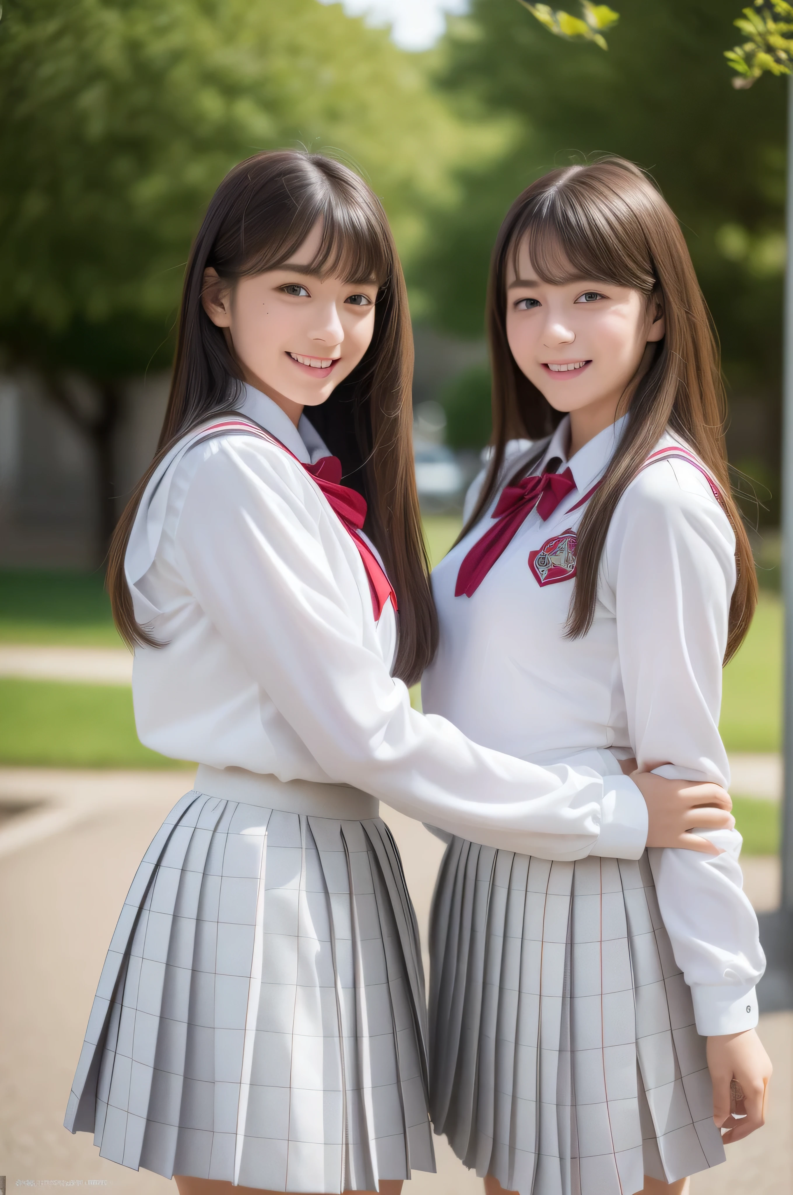(realistic, photo-realistic:1.37),(8k, RAW photo, best quality, masterpiece:1.2), cute, ultra-detailed,heart-shaped pupils,physically-based rendering, ultra high res, kodakvision color, shot on Arricam LT Camera, bokeh, sharp focus, looking at viewer,photorealistic,realistic, solo, photorealistic, best quality,extremely detailed face,extremely detailed eyes and face, beautiful detailed eyes,absurdres, incredibly absurdres,haunting smile,Messy hair, floating hair,bound waist,fullbody shot、((full figure supermodel standing, entire body in frame))、((highschool uniform_salor cloth_white long sleeve_Pleated skirt with many checked folds:1.3)),