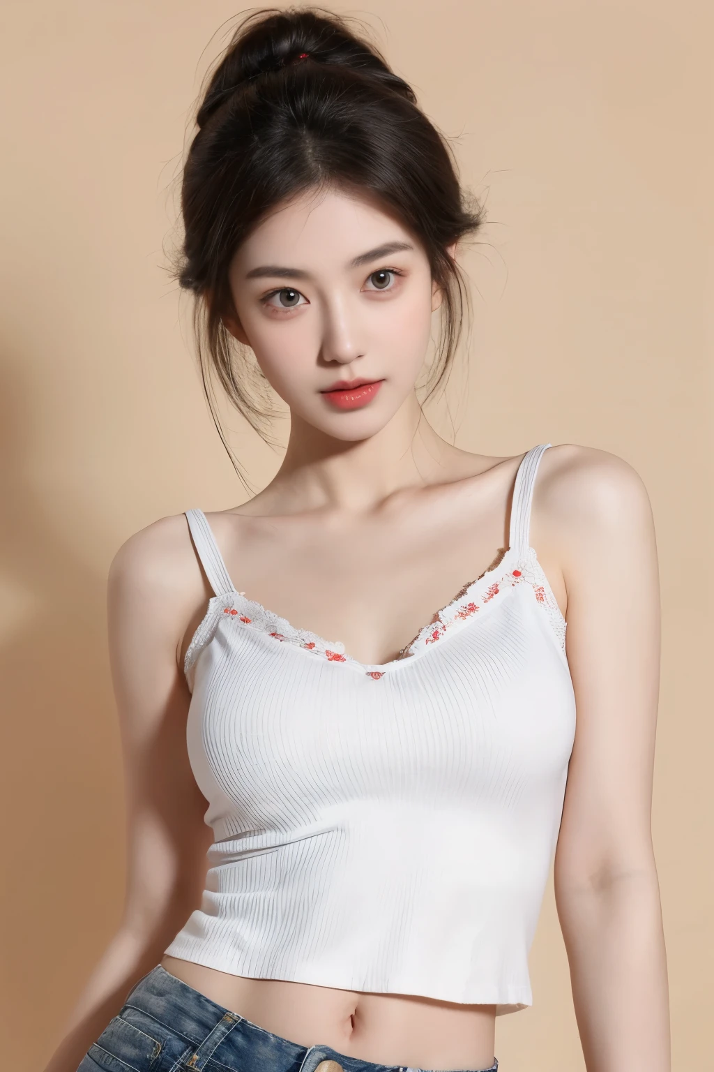 ulzzang-6500-v1.1, (RAW Photos:1.2), (Photorealistic), (Genuine:1.4), (Mastepiece), masterpiece, Absurd, The finer details, High resolution, Highly detailed face and eyes, Photorealistic, (Random Porn Pose),(Random Hairstyles), One girl, Black Hair, smile, View your viewers, Adult, Fully mature, wearing a see-through nightgown、Full Body Shot:1.2