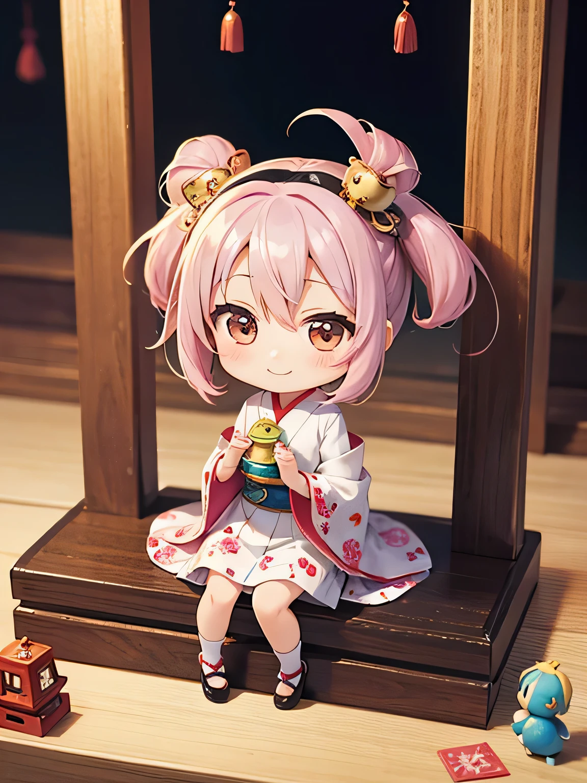 bright watercolor, cute女の子 (((Little))) cute, best smile, Doll&#39;s Festival
