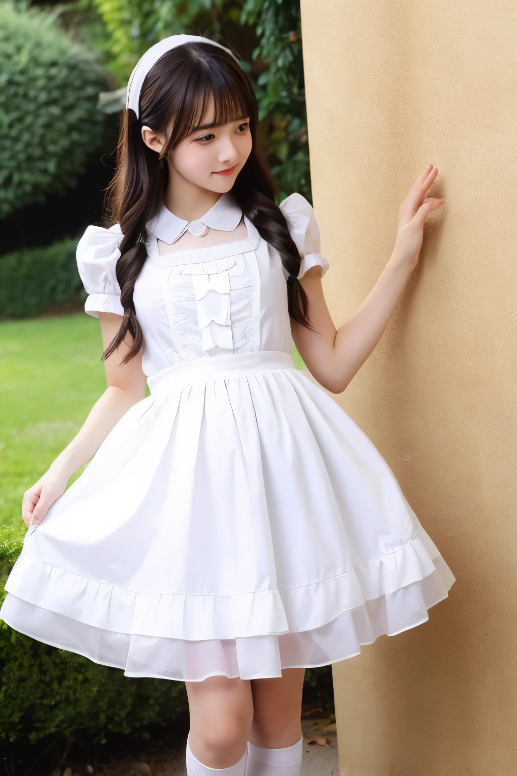 Girl, Lady, Fluttery Skirt, Whole Body, Baby Face {ta} Furifuri maid nipples