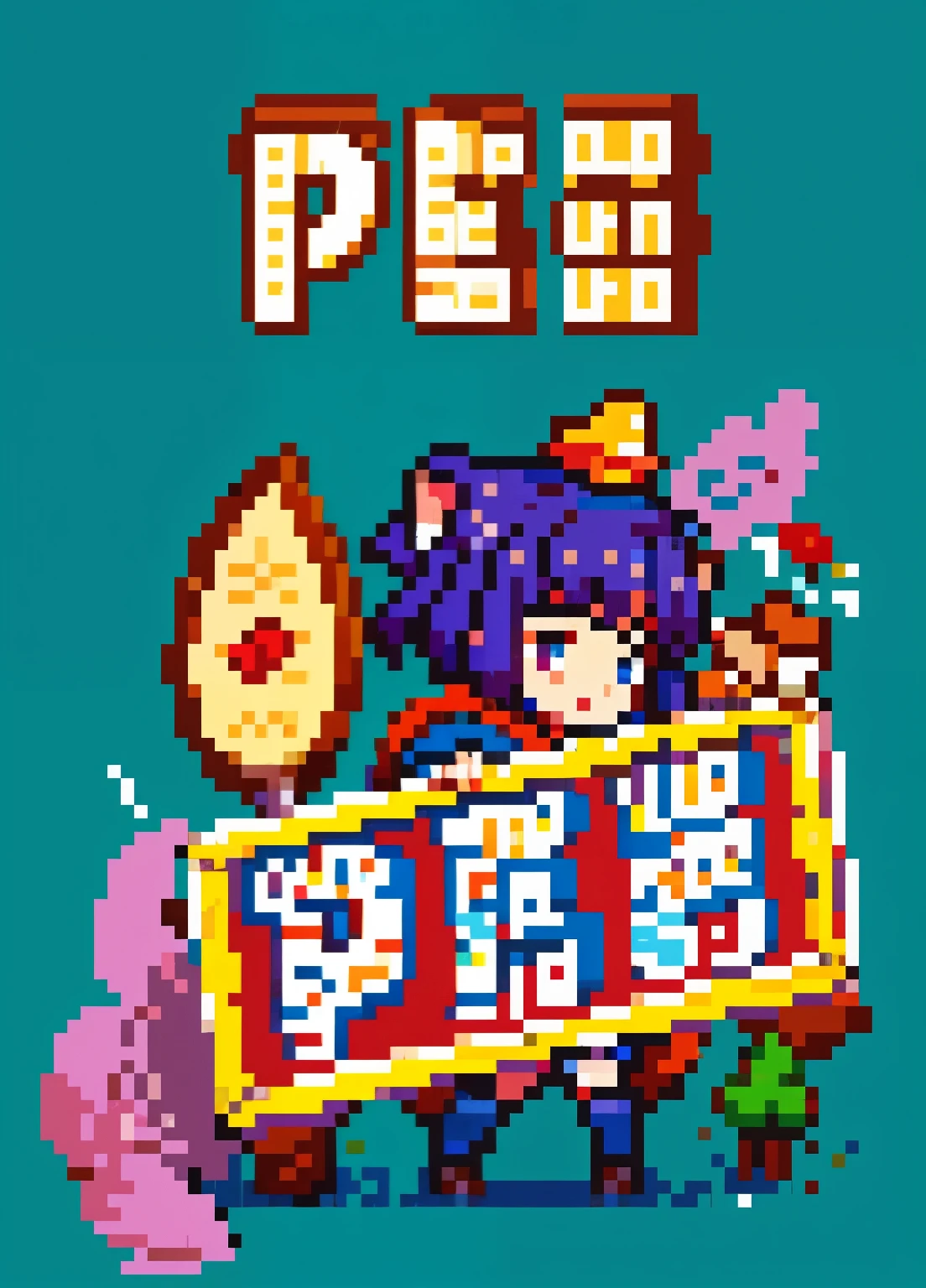Close up of a cartoon character holding a sign with an animal, petの動物, Children's TV Shows, promotional art, promotional artwork, baby, cover art, fez video games, 1 9 8 0 s children's show, Package Cover, pet, fur, game cover art, official artwork, promotional images, Peter Palombi, box art, Written by Petr Brandl
