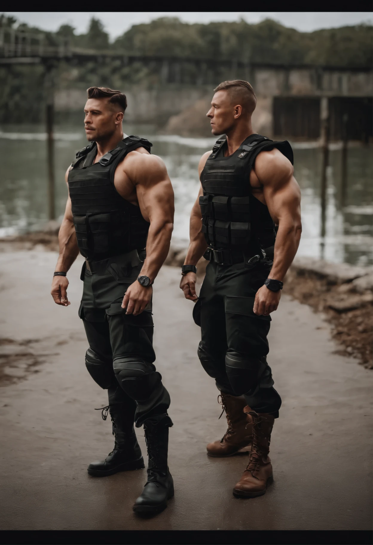 Romp Copy prompts 11:23(((best quality: 1.4))),(An incomparable masterpiece), (ultra high quality),(Surreal 8k CG)、(Short hair in bright colors),(Cross your waist with one hand.),(Technical Machine), ((( body))), (((1 male))), 2 American soldier with perfect body,,A beautiful and well-groomed face,muscular body:1.2, (Photo from head to thigh), Composite equipment, Tachibana,pants,The clothes inside are dark,Clothing containing armored metal electronic components