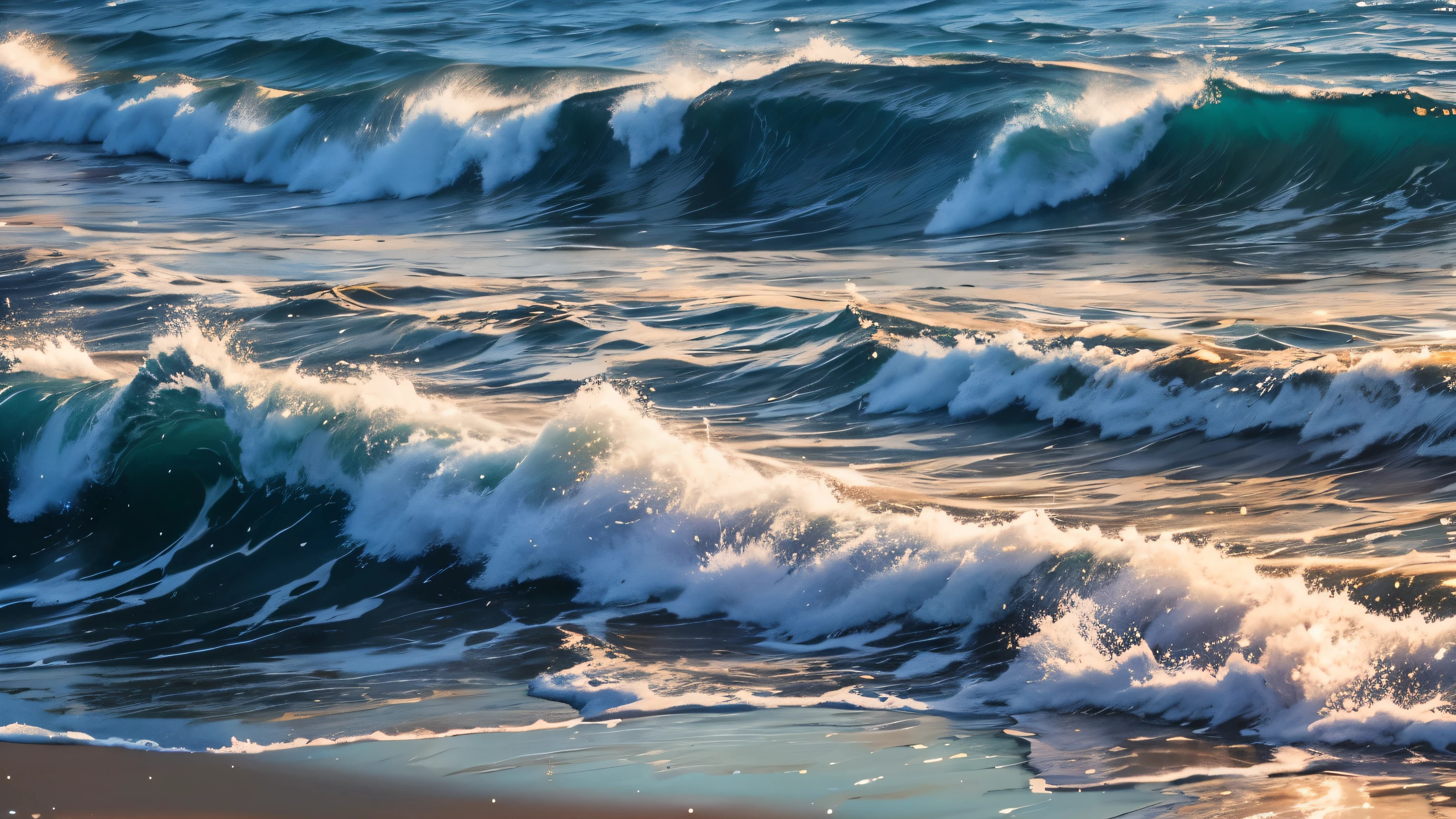glittering reflection on the waves