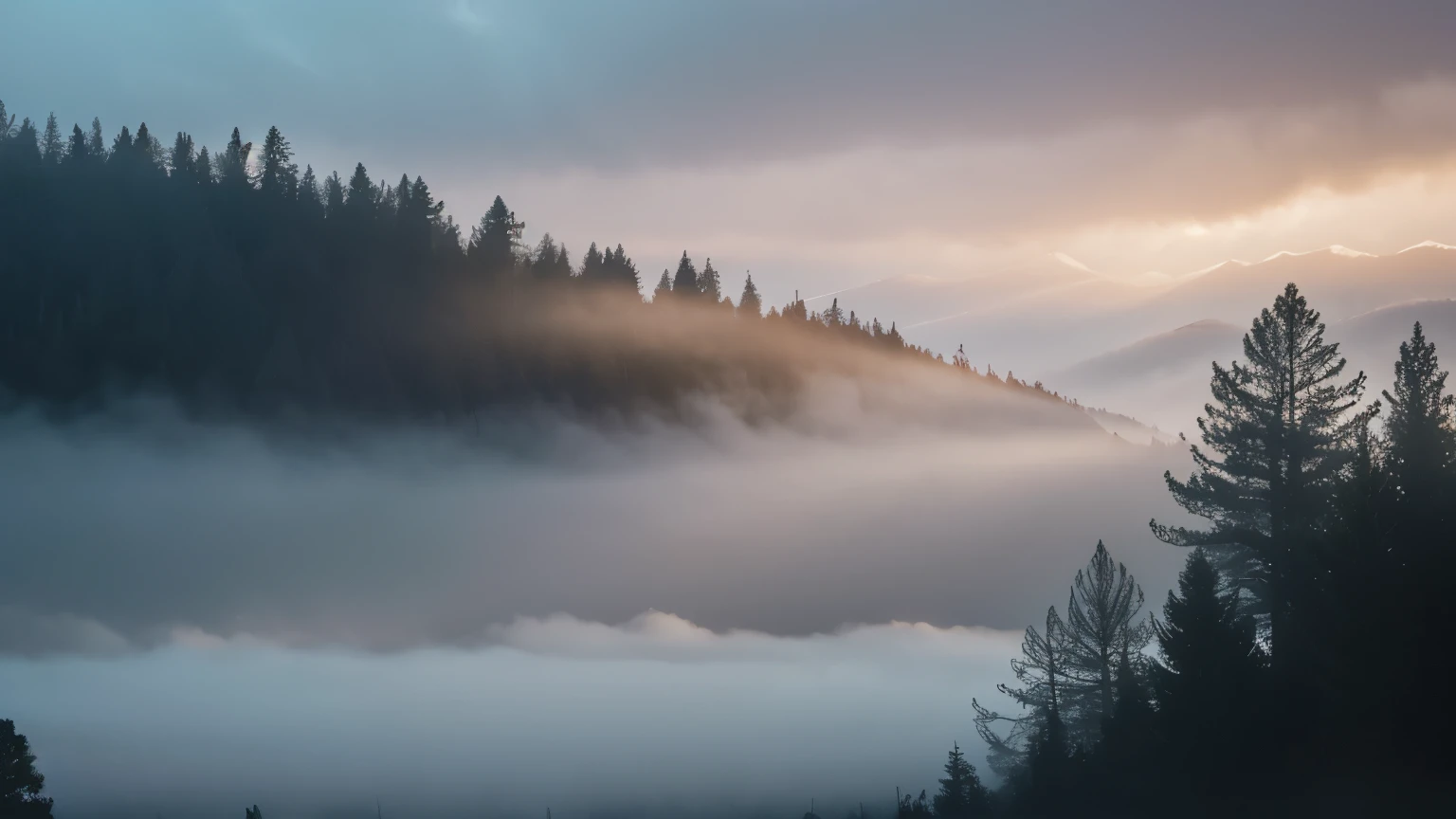 Soft, diffused light during foggy weather