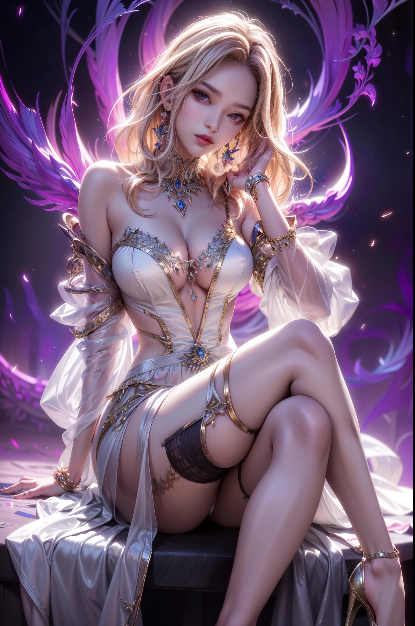 (best quality,highres:1.2), ultra-detailed, realistic:1.37, vibrant colors, soft lighting, oil painting, seductive eyes, enticing smile, flowing hair, sultry atmosphere, sensual curves, alluring gaze, captivating beauty, provocative clothing, glamorous jewelry, seductive body language, enchanting background, desire-inducing ambiance, exquisite details, flawless skin, mesmerizing allure, elegant and confident demeanor, intoxicating charisma, femme fatale, suggestive atmosphere, powerful and magnetic presence, evocative expression, enchanting and irresistible aura, sophisticated and alluring, seductive body language and pose, confident and sensual, seductress with an air of mystery, luscious lips, sensual and feminine, irresistible sensual elegance.