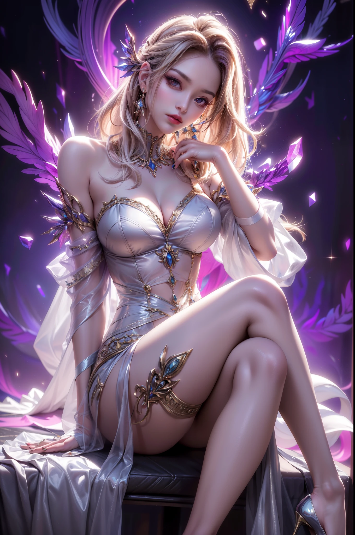 (best quality,highres:1.2), ultra-detailed, realistic:1.37, vibrant colors, soft lighting, oil painting, seductive eyes, enticing smile, flowing hair, sultry atmosphere, sensual curves, alluring gaze, captivating beauty, provocative clothing, glamorous jewelry, seductive body language, enchanting background, desire-inducing ambiance, exquisite details, flawless skin, mesmerizing allure, elegant and confident demeanor, intoxicating charisma, femme fatale, suggestive atmosphere, powerful and magnetic presence, evocative expression, enchanting and irresistible aura, sophisticated and alluring, seductive body language and pose, confident and sensual, seductress with an air of mystery, luscious lips, sensual and feminine, irresistible sensual elegance.