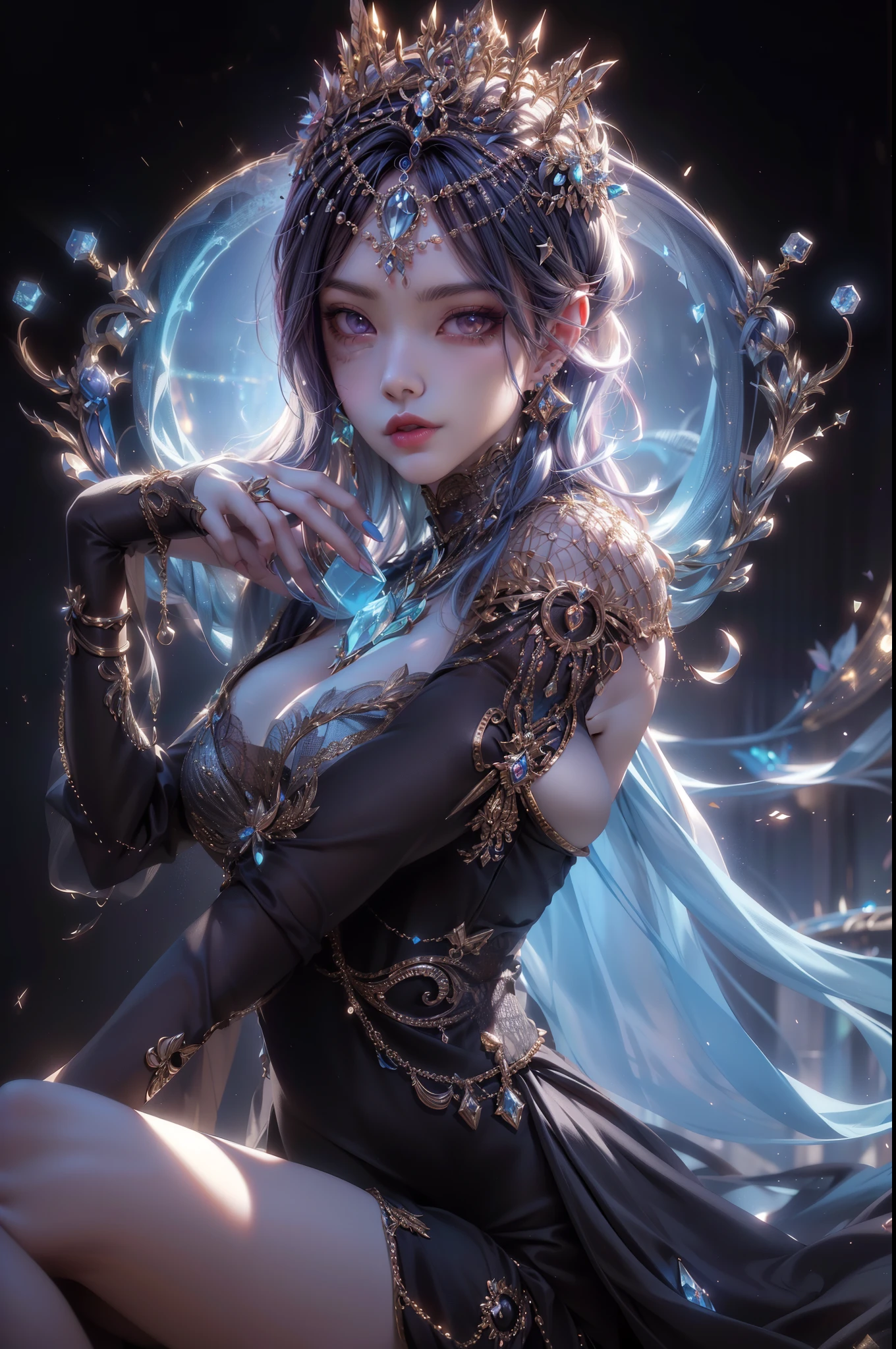 (best quality,4k,8k,highres,masterpiece:1.2),ultra-detailed,(realistic,photorealistic,photo-realistic:1.37),sexy bust goddess,seductress,hot pose,big breasts,beautiful detailed eyes,beautiful detailed lips,extremely detailed eyes and face,longeyelashes,vivid colors,sensual lighting,soft shadows,glamorous tilt of the head,silky smooth skin,majestic curves,soft atmosphere,erotic beauty,provocative attire,subtle elegance,sublime beauty,pristine complexion,alluring gaze,enticing lips,mesmerizing charm,eye-catching cleavage,strategic lighting to accentuate the goddess-like features,mysterious aura,alluring and captivating presence,stylized art form,feminine power exuding from her,subtle hint of danger,unforgettable beauty,exquisite attention to detail,emphasis on sensuality,delicate yet powerful persona,impeccable physical allure,self-assured and confident expression,glowing warmth,unapologetic sensuality,luscious curves bathed in soft light,luring the viewer into her world,commanding presence,sculptural artwork,enhanced feminine aura,luxurious and elegant,piercing and hypnotic eyes,exquisite composition,dynamic tension,erotic artistry.