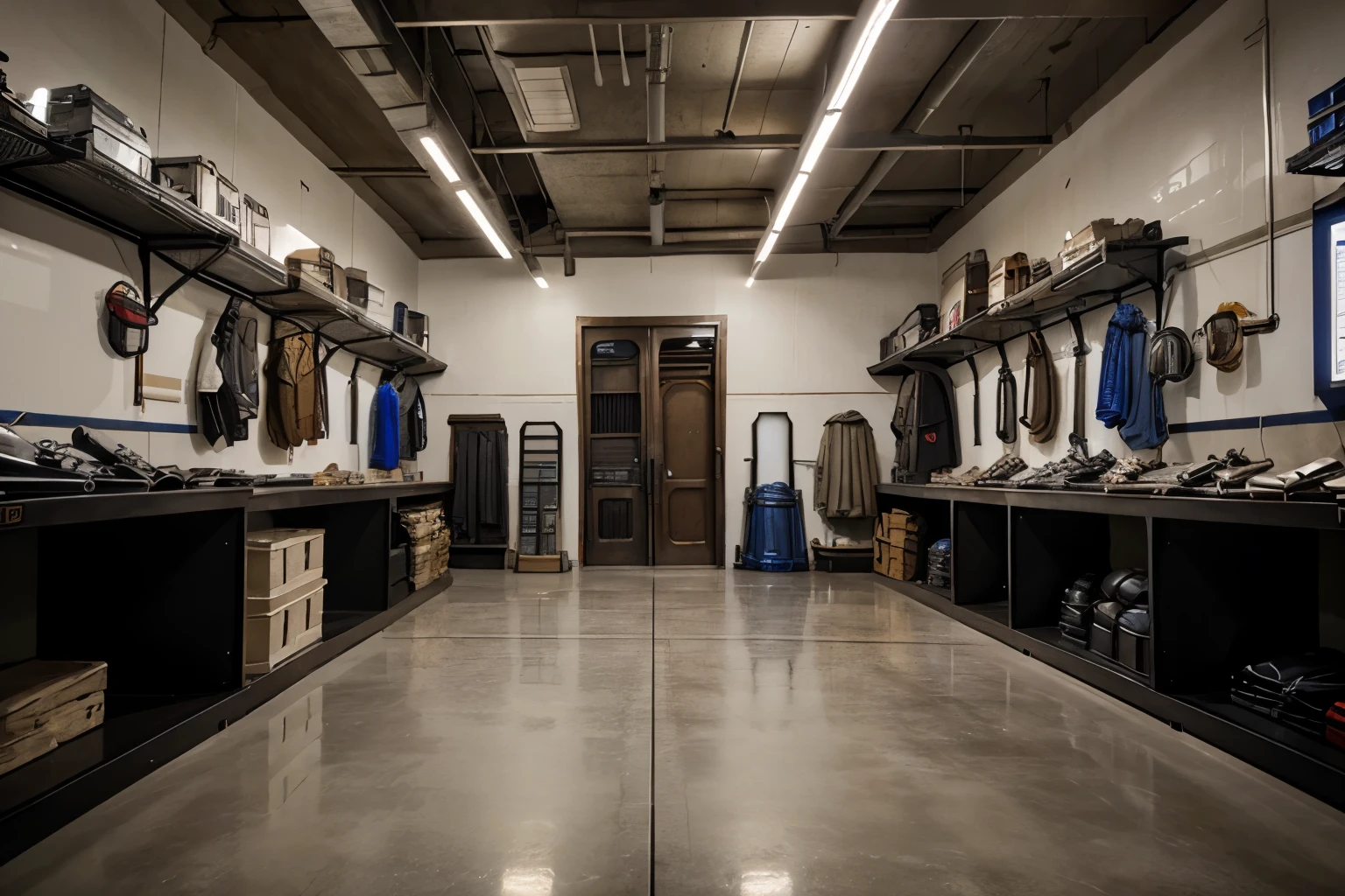 Star Wars, Armor shop, empty of customers, armor racks