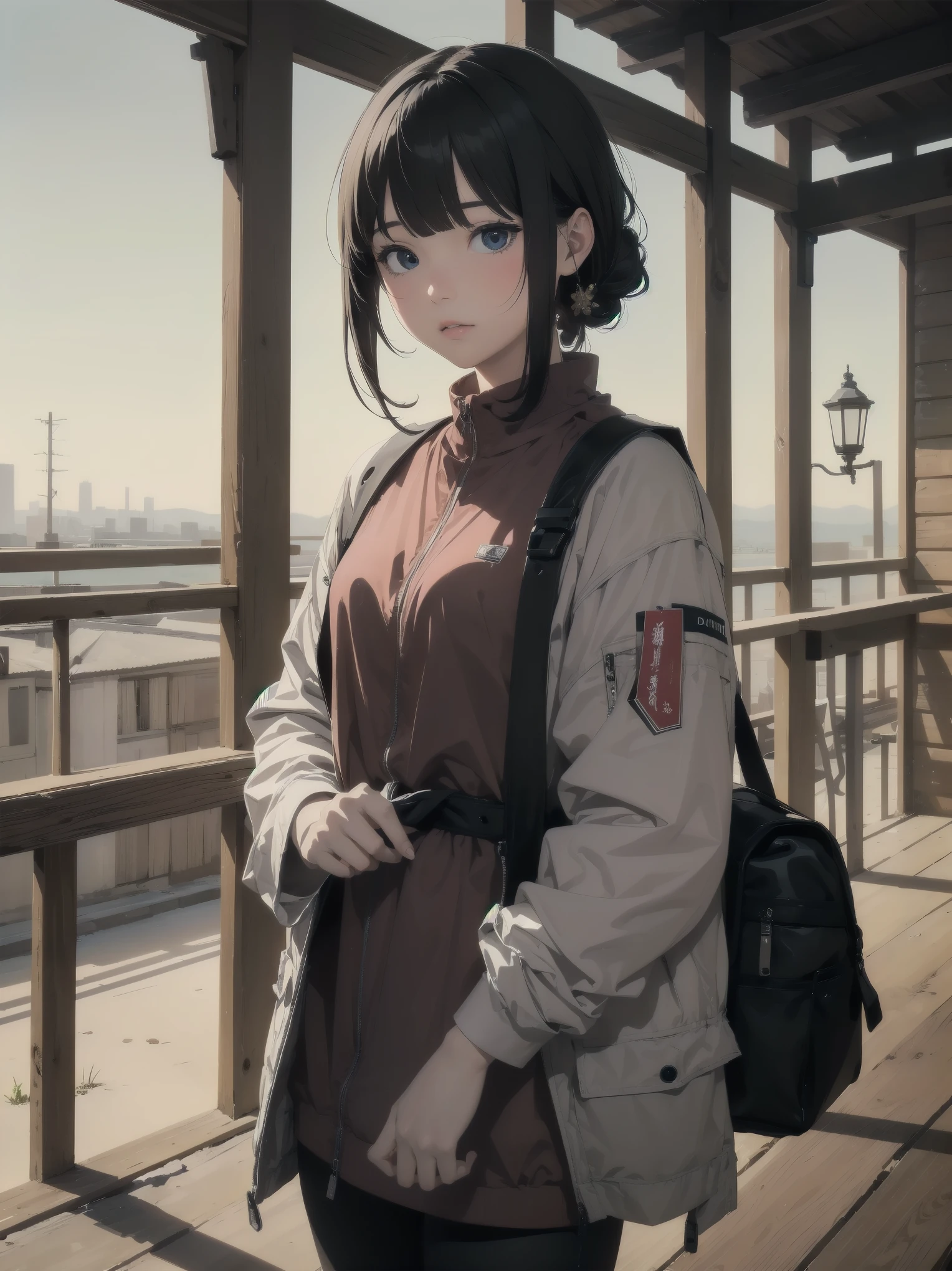  ((((Top quality, masterpiece)))), Super detailed illustration, BREAK 
1 girl, alone, more KatsumiStyle, [highly detailed face], (cowboy shot)
