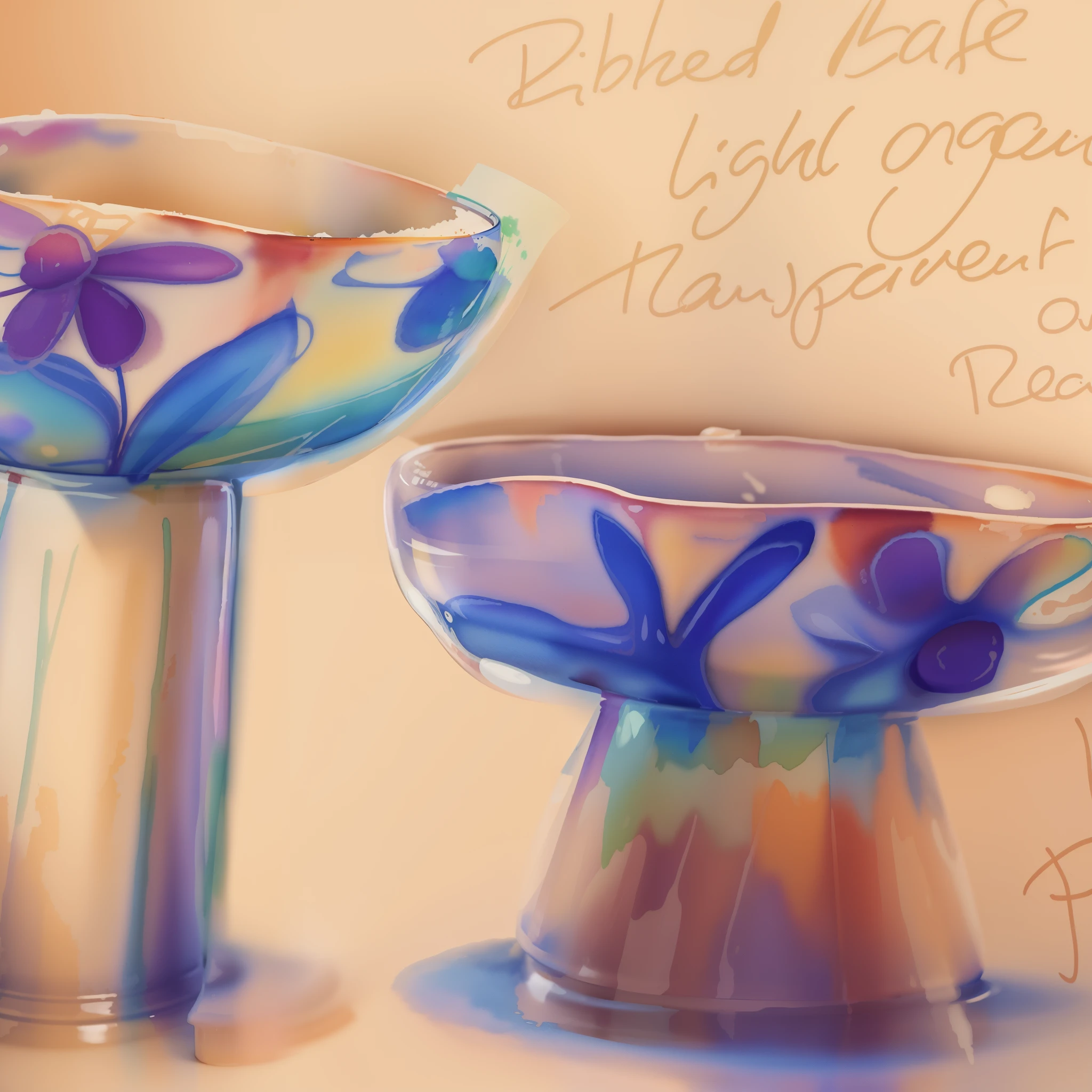 drawing of two vases，There is a poem written on it, Inspired by Annabelle Kidson, inspired by Sophia Beale, Inspired by Melchiol Brodermam, Inspired by Barbara Longhi, Inspired by Vivien Blackett, Inspired by Ulrika Pash, Inspired by Margaret Borden, Inspired by Richmond Bart, Inspired by Antonio Rota,handpaint,watercolor,ceramic,