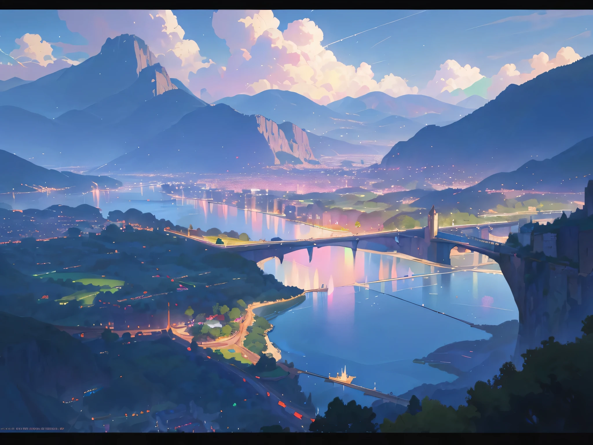 city animation scenery landscape, Raphael Crocodile (Raphael Lacoste) style of, Martin Raphael Lacoste, Ross Tran. landscape background, inspired Raphael Lacoste (Raphael Lacoste), andreas rocha style, Sylvain Salai, Raphael Lacoste (Raphael Lacoste), 8k high quality detailed art, Concept Art Wallpaper 4K, 安德烈亚斯·罗恰style of, Amazing wallpapers