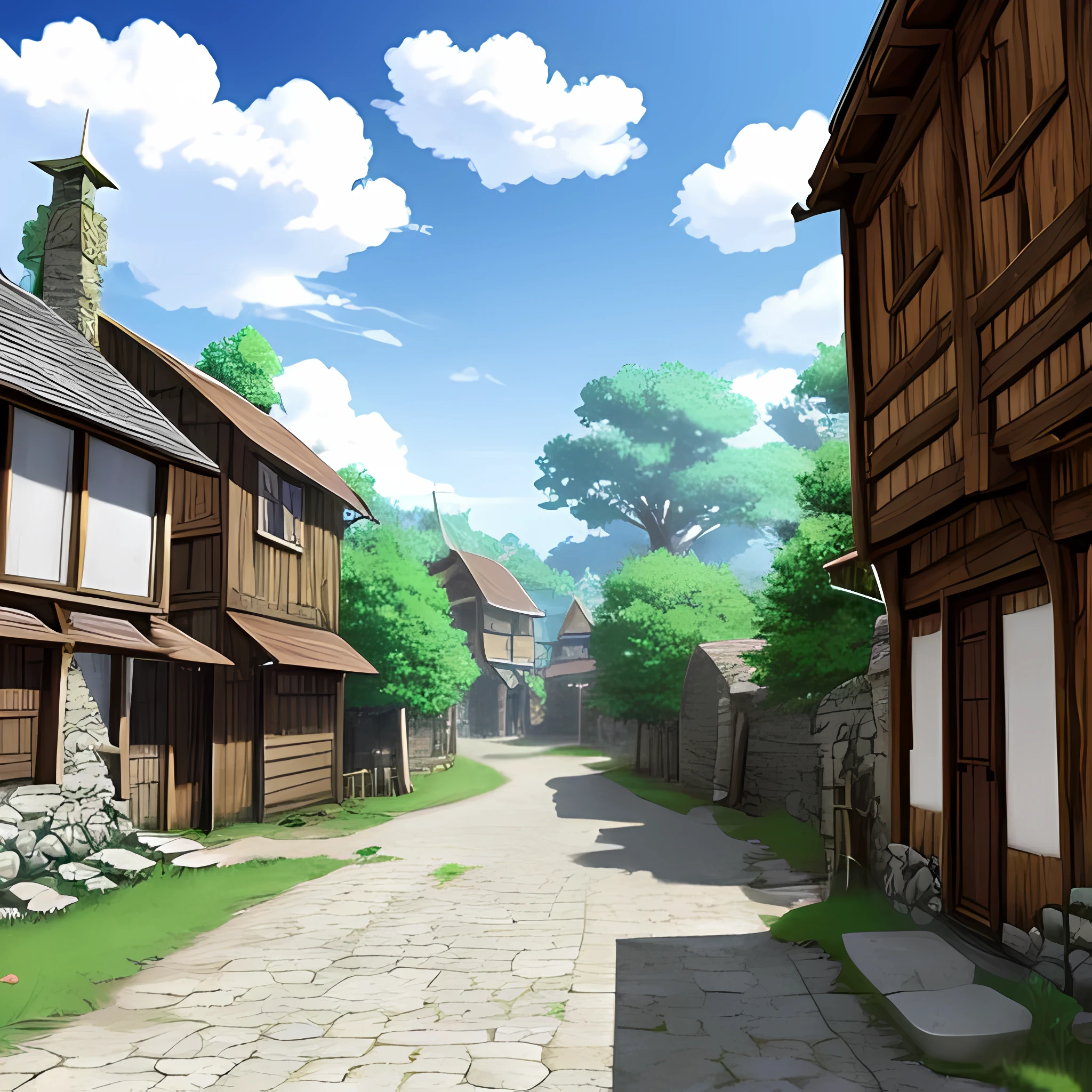 anime background art, fantasy artwork, medieval fantasy city, cobblestone