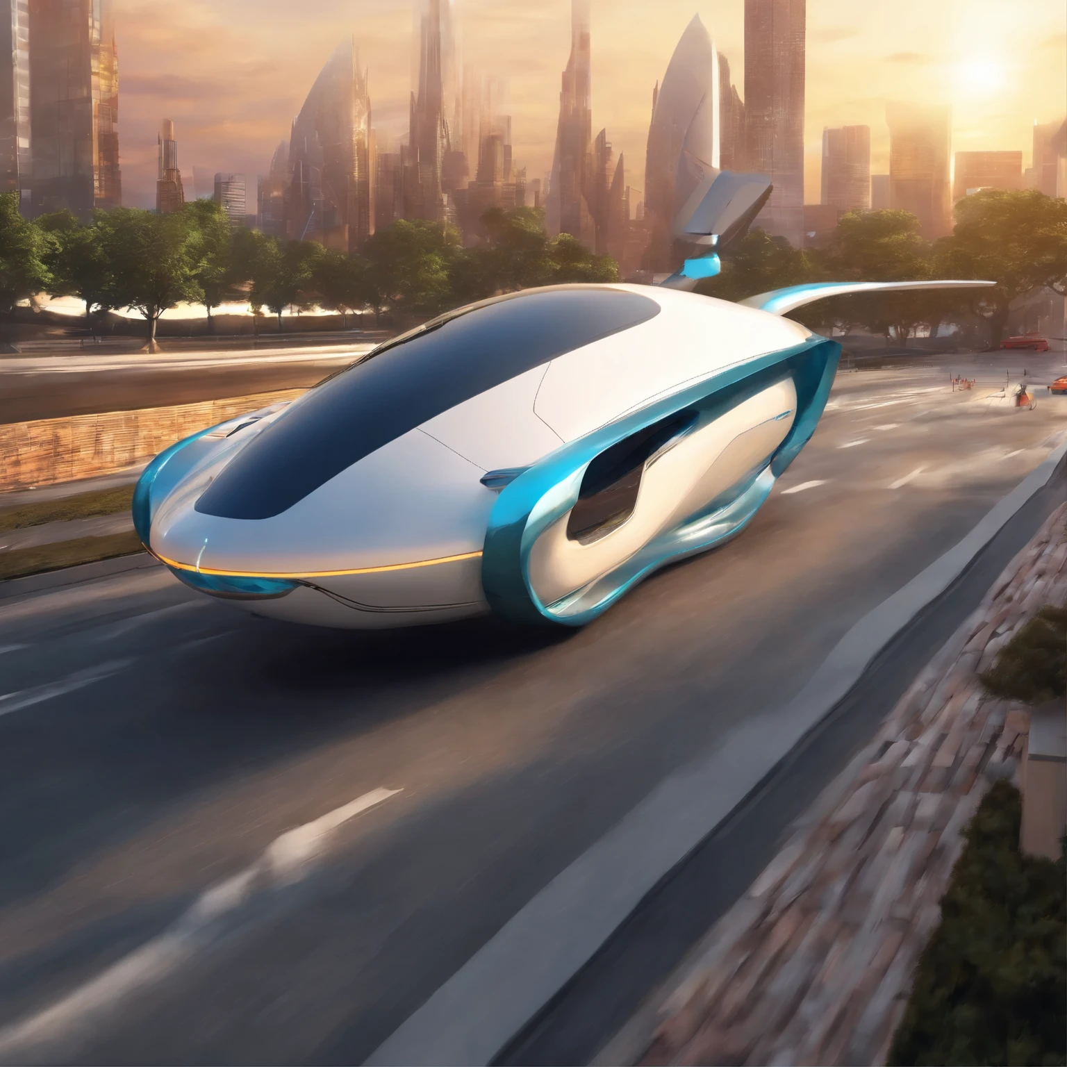 In the future, imagine a world where conventional roads are a thing of the past and the sky becomes the new highway. Enter the realm of electromagnetic flying cars, where mobility takes on a whole new dimension. These futuristic vehicles, propelled by advanced electromagnetic propulsion systems, soar gracefully through the air, revolutionizing the way we travel. With their sleek and aerodynamic designs, electromagnetic flying cars blend seamlessly into the urban landscape, offering a glimpse into a future where traffic congestion is a distant memory.Powered by clean and sustainable electric energy, these flying marvels emit no harmful emissions, contributing to a cleaner and greener environment. Equipped with sophisticated navigation and collision avoidance systems, they ensure safe and efficient journeys through the skies. Imagine the freedom of soaring above the cityscape, bypassing traffic jams and reaching your destination in record time.With the advent of electromagnetic flying cars, the boundaries of transportation are expanded, offering unprecedented accessibility and convenience. Whether it's commuting to work, exploring new horizons, or simply enjoying the thrill of flight, these futuristic vehicles promise to transform the way we experience mobility in the future. Welcome to a world where the sky is truly the limit.