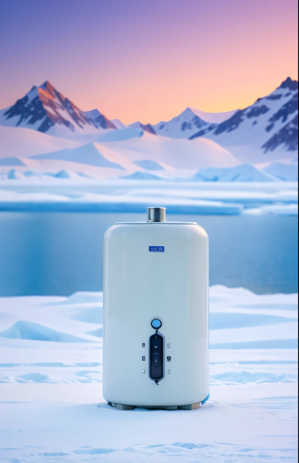 masterpiece,best quality,product design,一个water heater的产品海报,water heater,Realistic,still life,nobody,photo,Antarctica,Abstract representation of the majestic beauty of nature, Showcasing the ethereal beauty of the mountains, ice, 以及Antarctica洲令人惊叹的风景