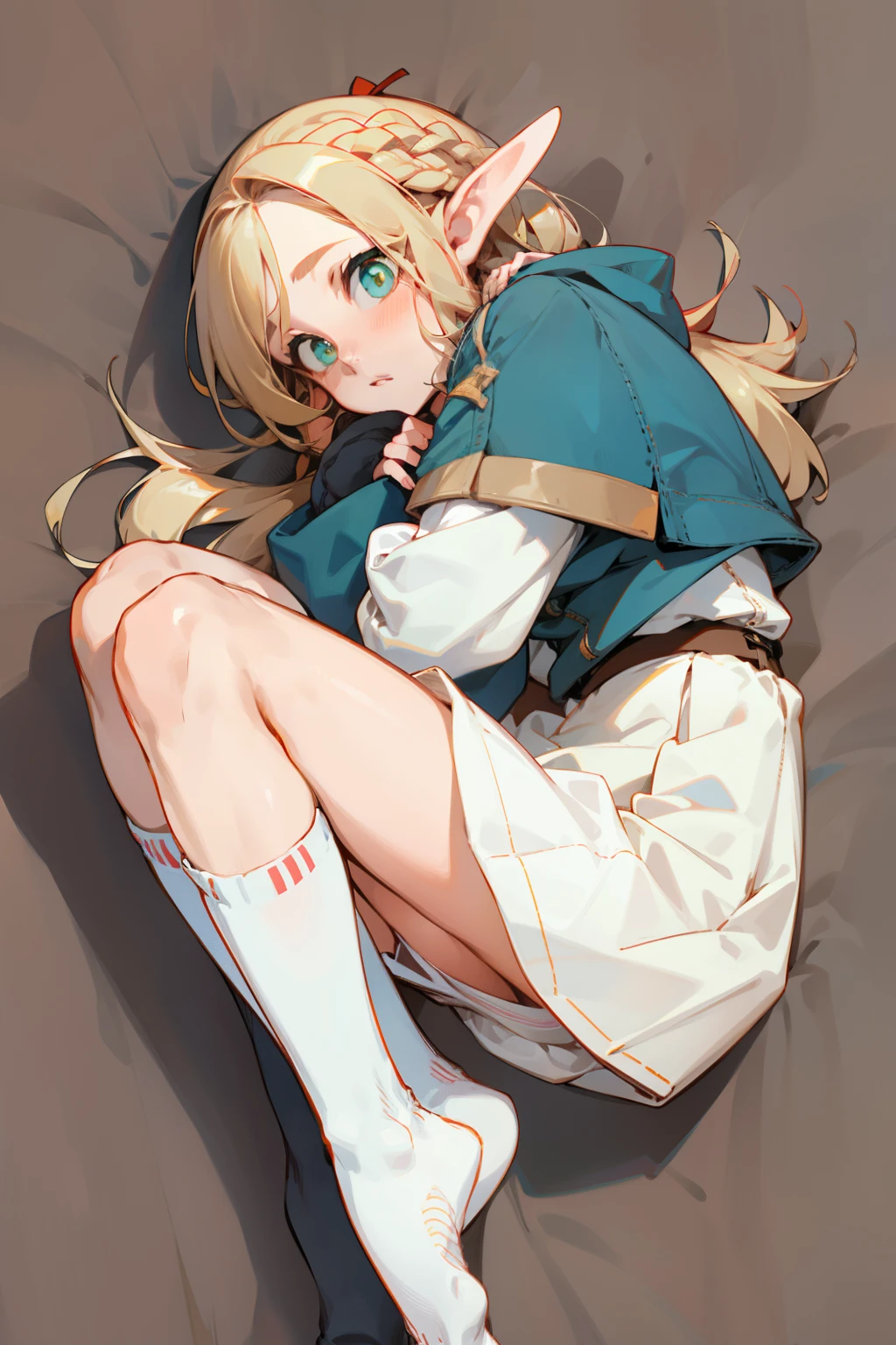 high detail, whole body,no shoes,White knee high socks