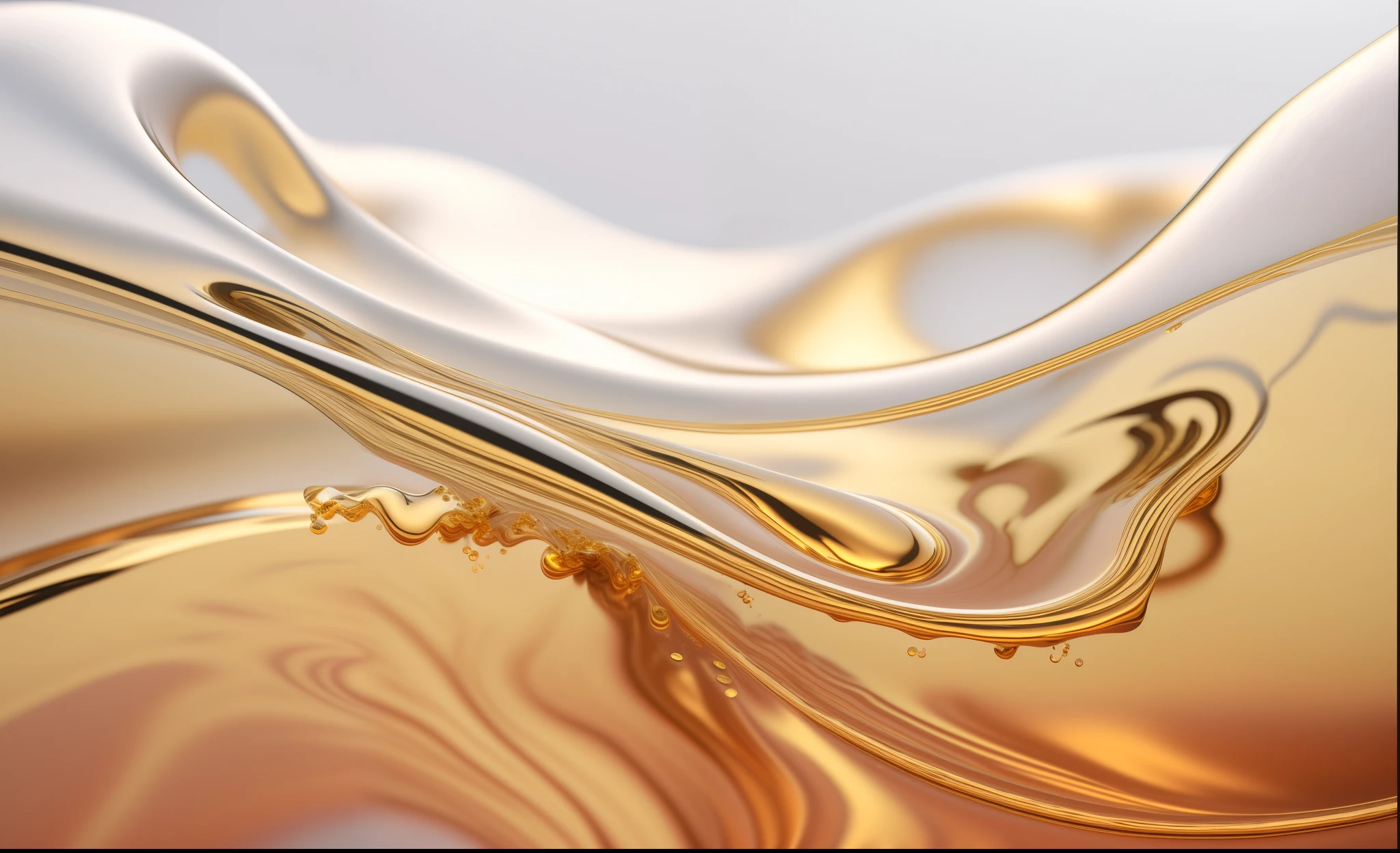 Close-up of liquid wave with golden droplets, fluid simulation in houdini, houdini fluid simulation, 3 d fluid simulation render, gold and black liquid, abstract liquid, Cloth simulation using Houdini, Interactive smooth lines, liquid simulation, Rendering in Houdini, Golden smooth material, fluid simulation, swirling liquids, rotating fluid