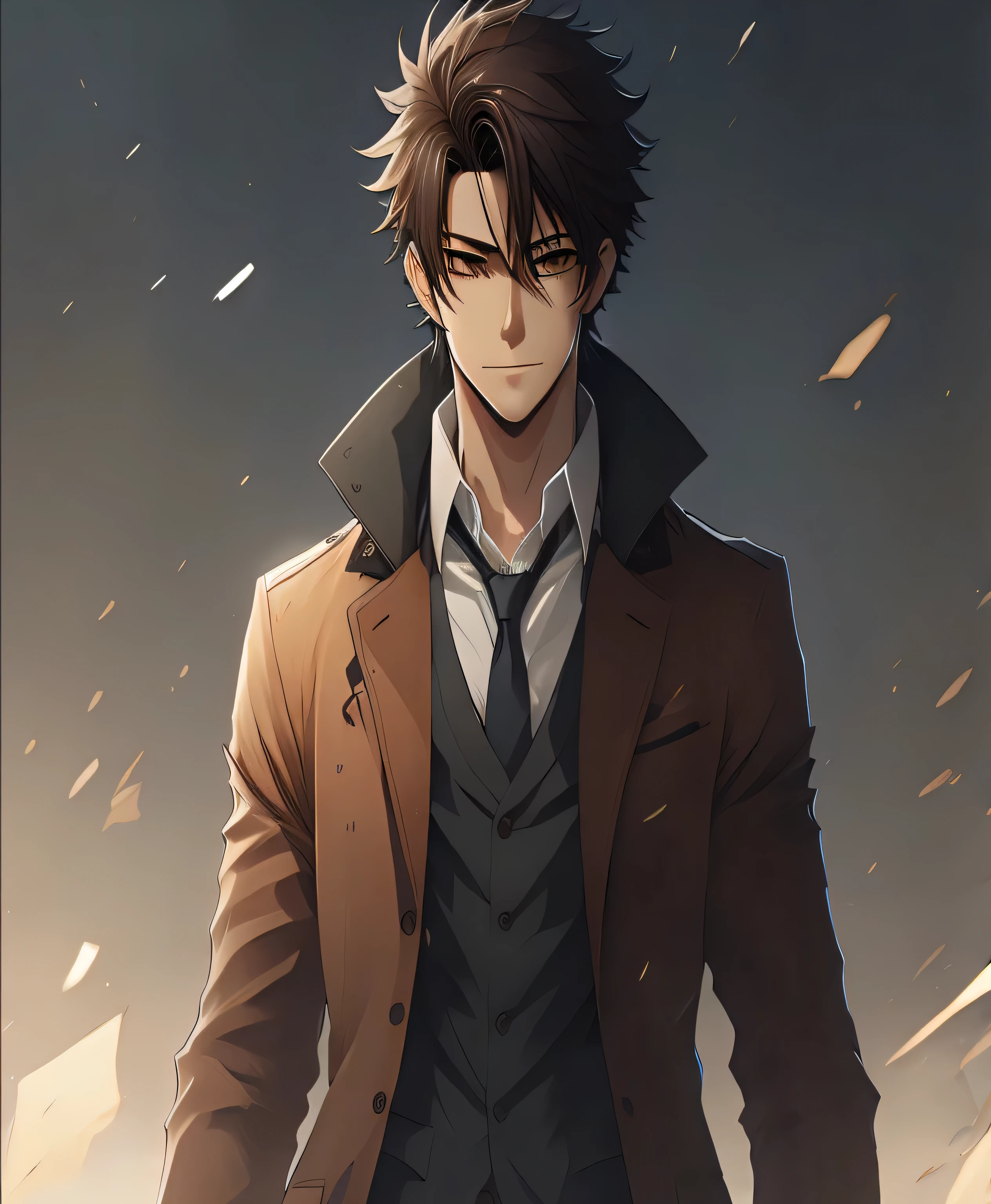 personagem de anime de terno e gravata andando por um campo, Homem bonito de anime, Retrato de anime de um homem bonito, bela pose de anime, cara de anime alto com olhos azuis, personagem de anime masculino, handsome guy in demon slayer art, hijikata toushirou, inspirado em Yamagata Hiro, jovem anime homem, inspired by Hisui Sugiura, arte detalhada de personagem de anime