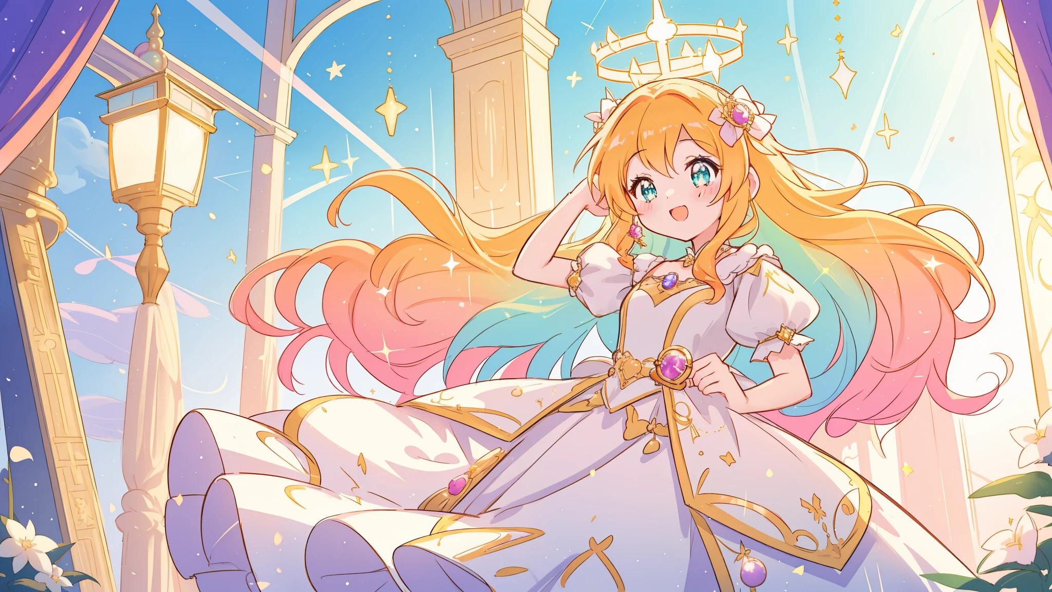 A close up of a cartoon girl in a dress with a tia - SeaArt AI