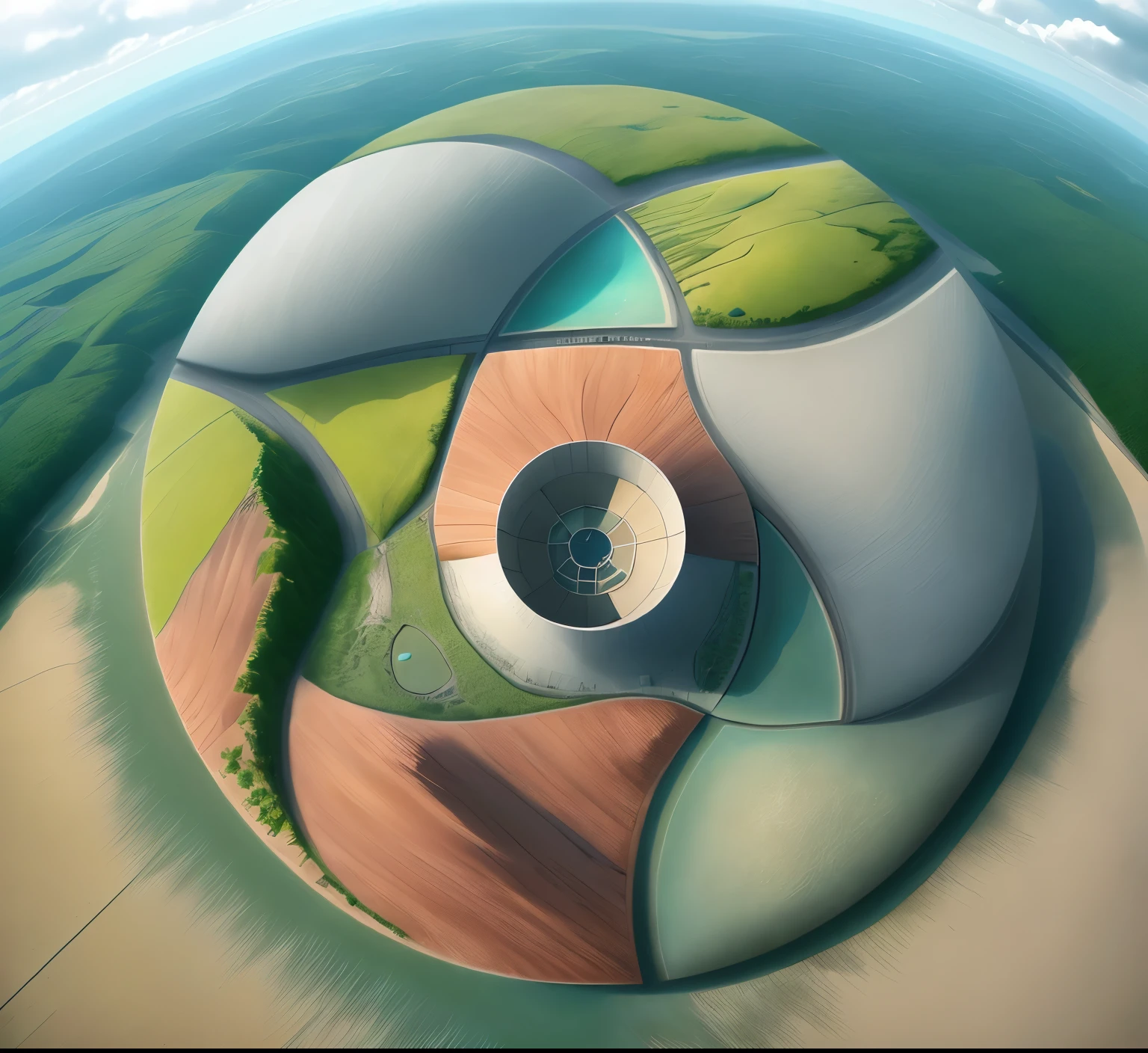 Aerial viewing angle，natural scenery