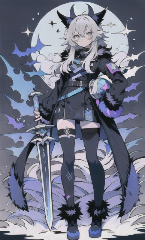 solo, 1boy,「white hair,cerulean blue」long hair,  {{nighthawk mask}},  There&#39;s a man wearing a costume, {fox tail,}{one wing} Farson!!!!, furry Farson, furry characters, furry anime, Farson, furry paws furry, Furry shots, there is nothing, very hairy, furry artist, upright, [[[Anthropomorphic Nue]]] virtual youtuber, full body