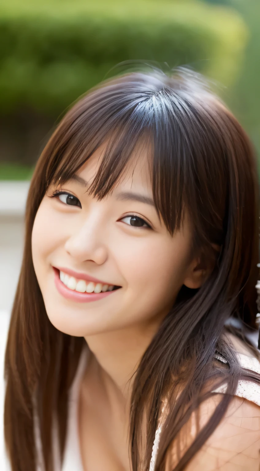 Japanese ),((beautiful girl)),cleavage,An expression that imagines something pleasant:1.2,(perfect body beauty:1.2),((perfect body)),(shy smile),beautiful teeth,