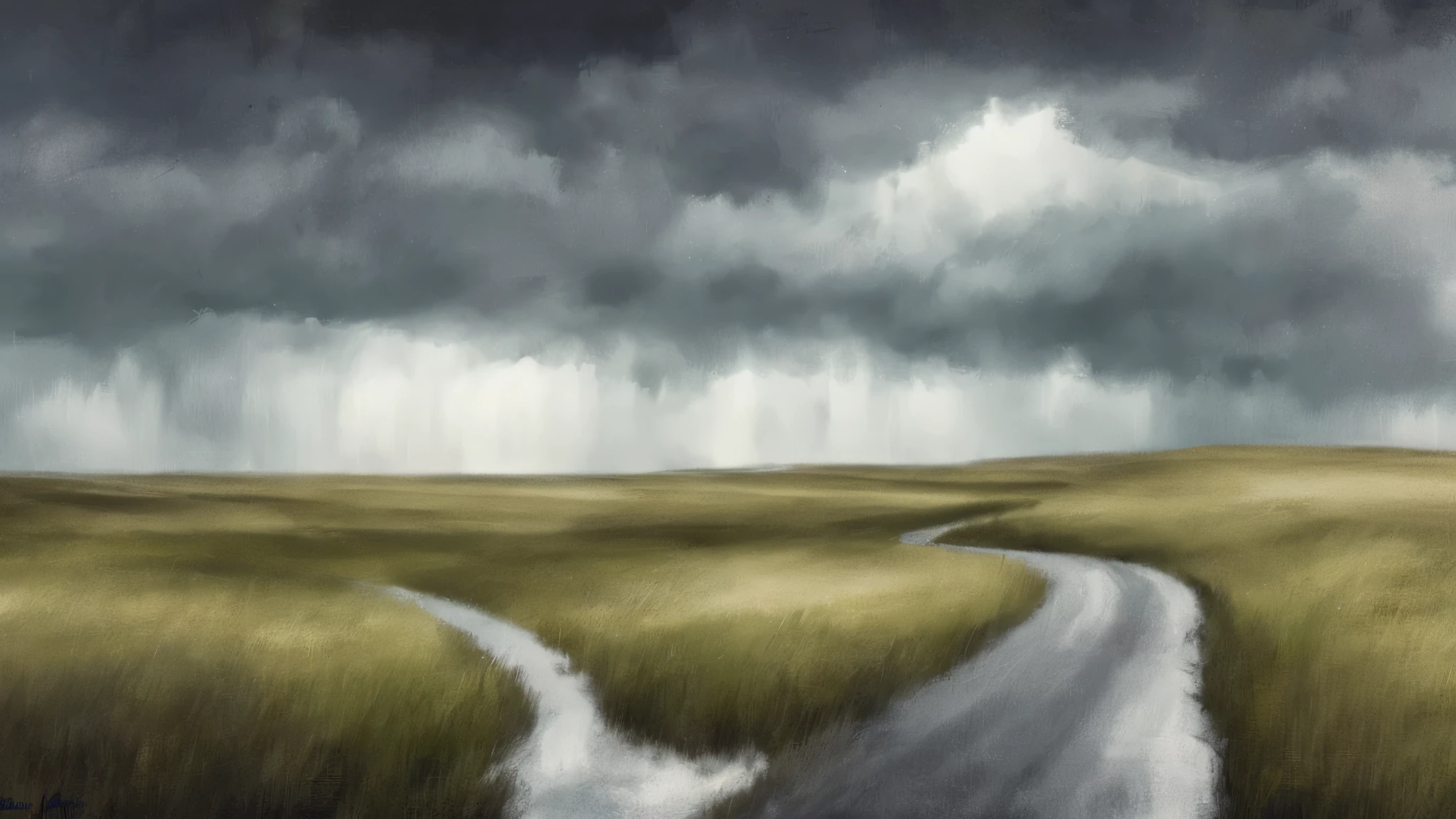 storm，Sketch style，light color，quiet atmosphere