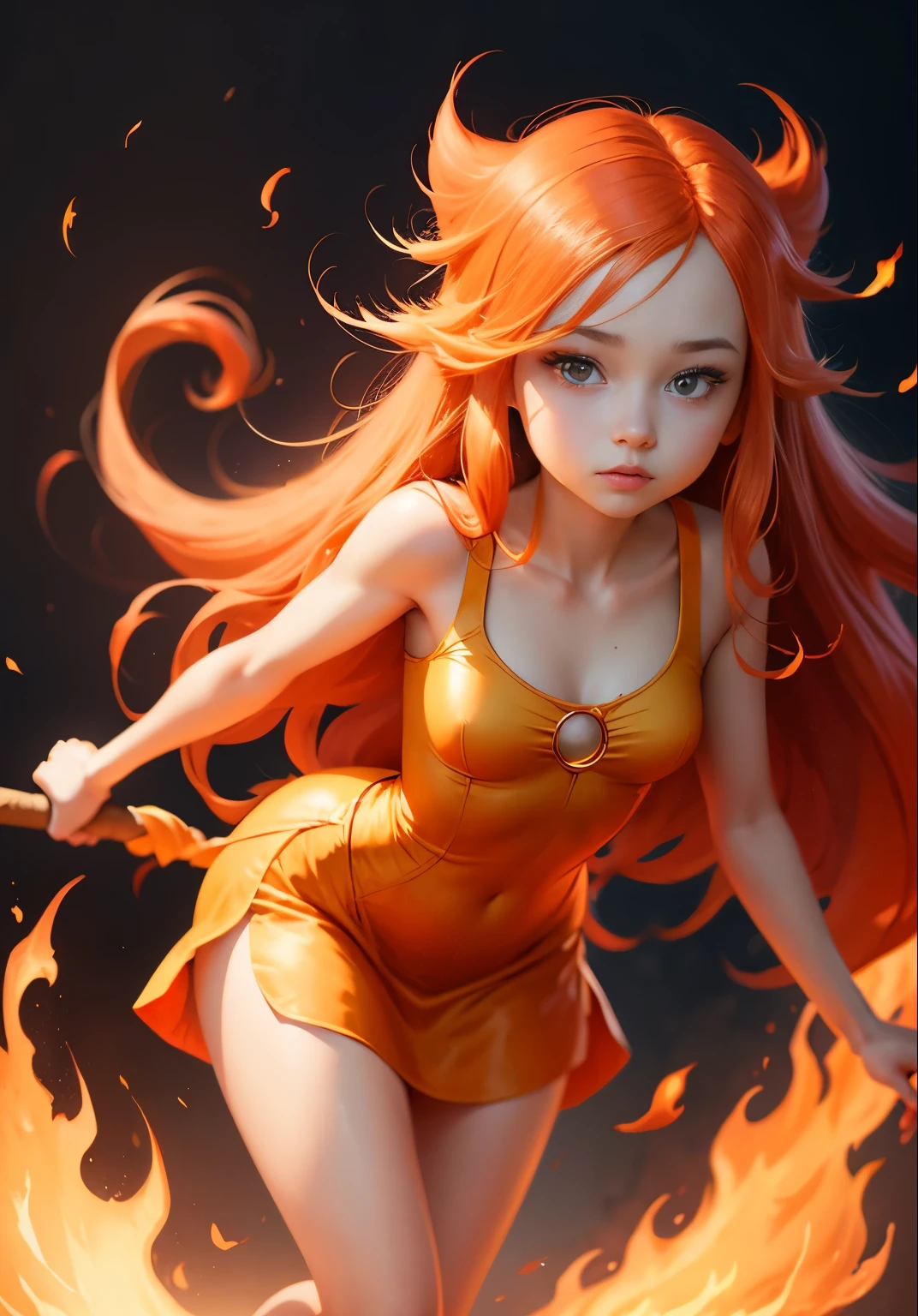 Cute girl, flame princess