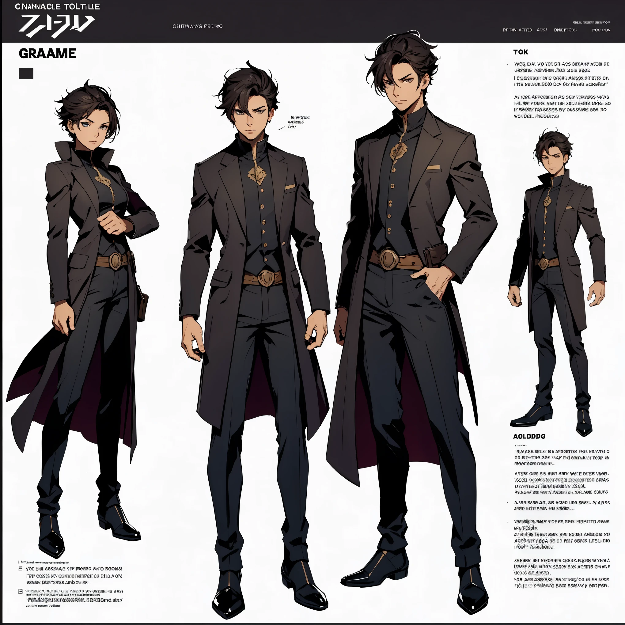 character design sheet,character name,gender,age,Race,Profession,character,Skill,background story