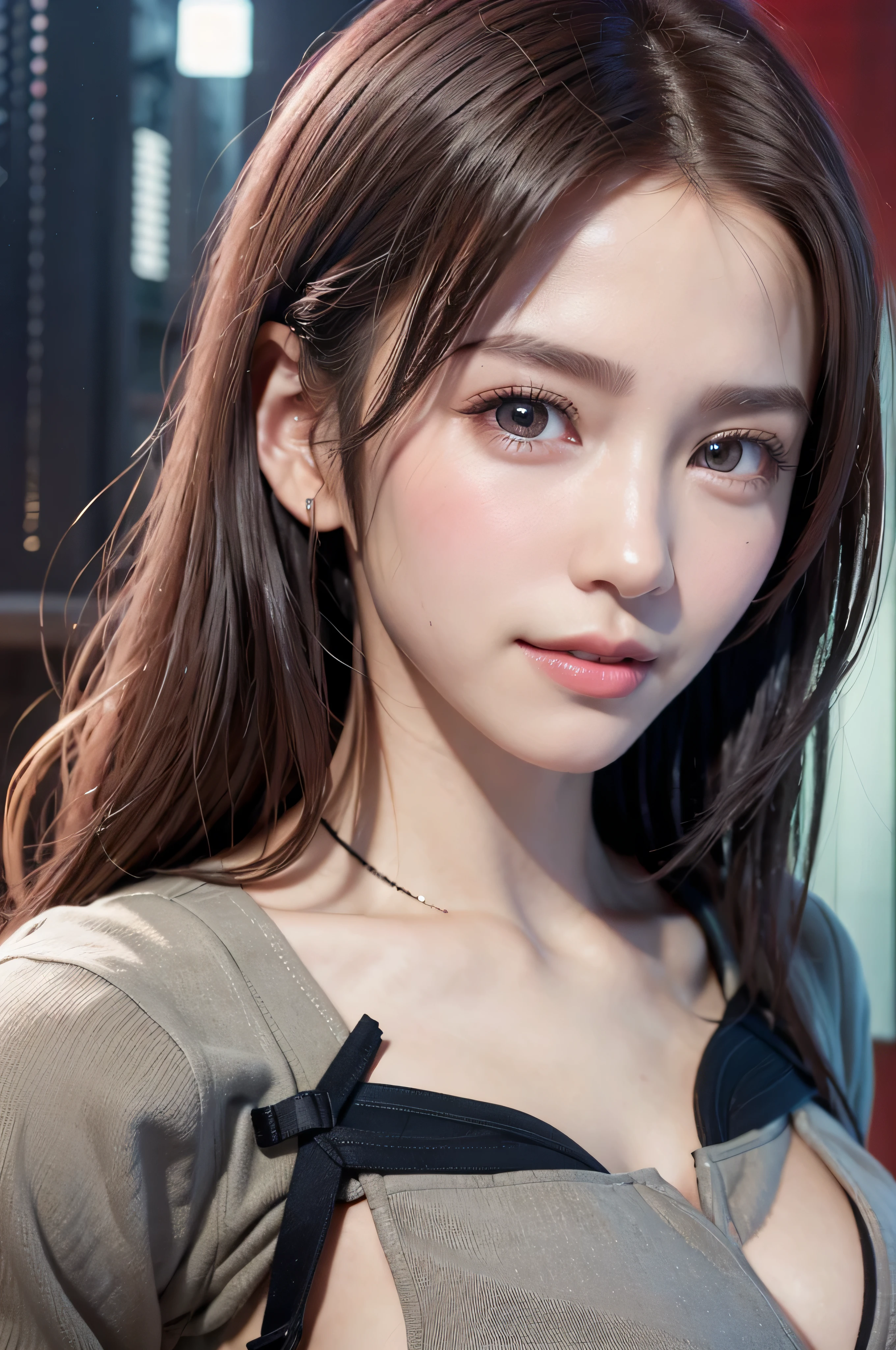 (8K, Photorealistic, Raw photo, of the highest quality: 1.3), (1girl in), Super beautiful, (Realistic face), (boyish, Silver Color Berry Shorthair), Beautiful , Glare that captivates the viewer, Beautiful expression, Beautiful breasts, (Realistic skin), Be...