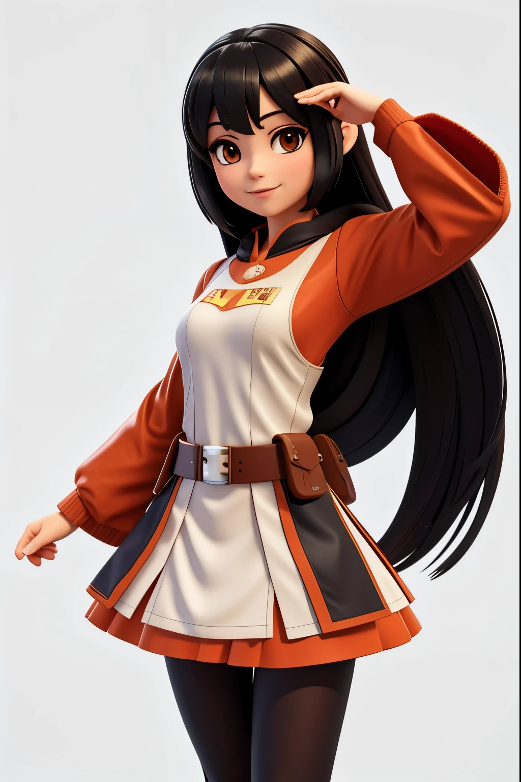 Star wars, cute asian girl, 18-years-old, ((hime_cut)), long black hair, smiling, winking, ((cute posing)), shopkeer, (((blank background))), looking at viewer, realistic proportions