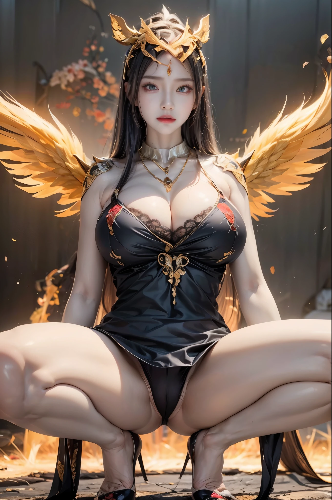 realistic, 1 women , Per HD, 12k, 1080p, wearing Allstars shoes, slim body, rather big body, six pack body, big round breasts, no clothes, beautiful breasts, looking at the camera, sitting on the sofa, transparent and genitals clear, long black hair, face details, person details, body details, clothing details, hair details, body details, body details, breast details, vagina details, clothes, eye details, sweat details, water details, pose (knees bent and feet opened wide) whole body
