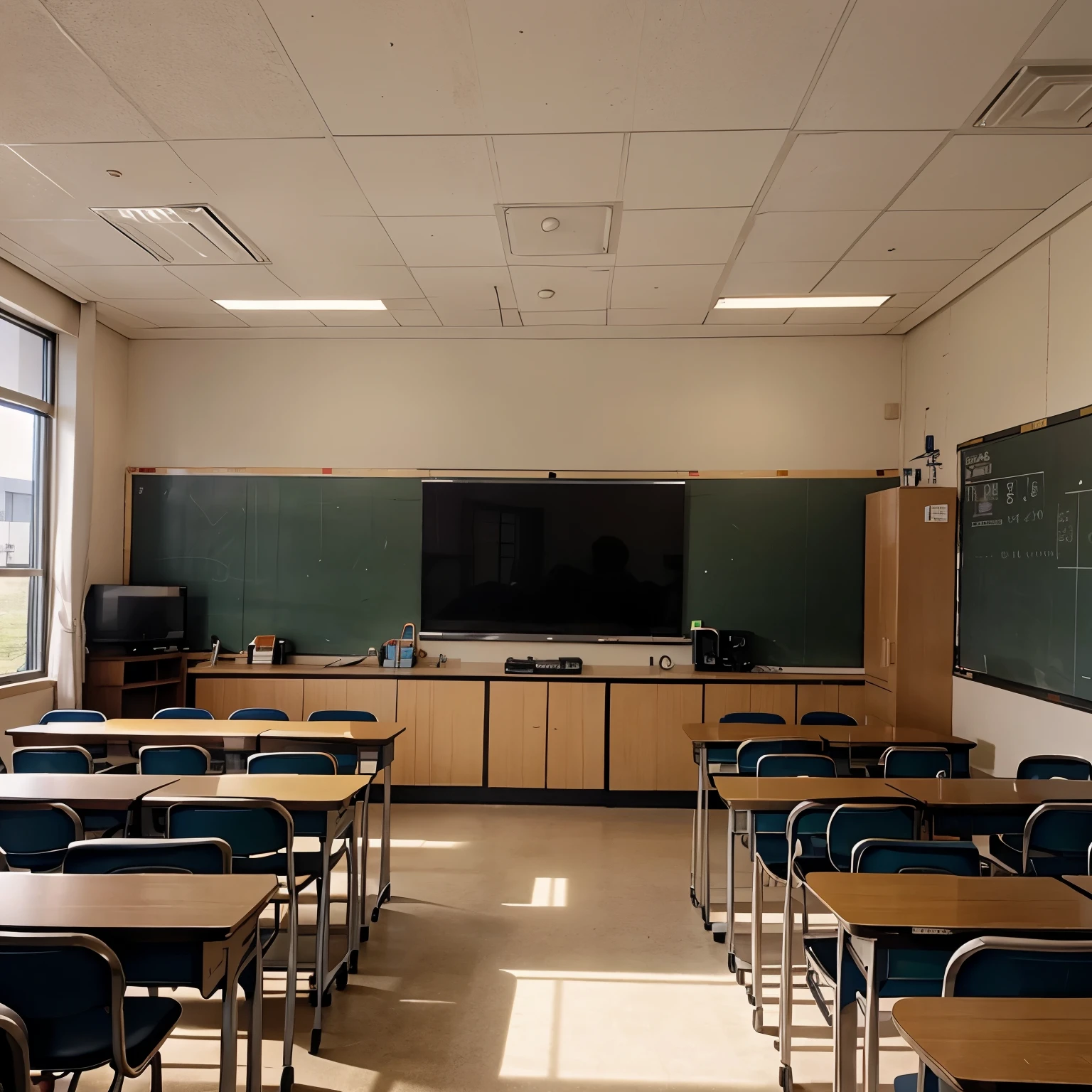 An anime style classroom