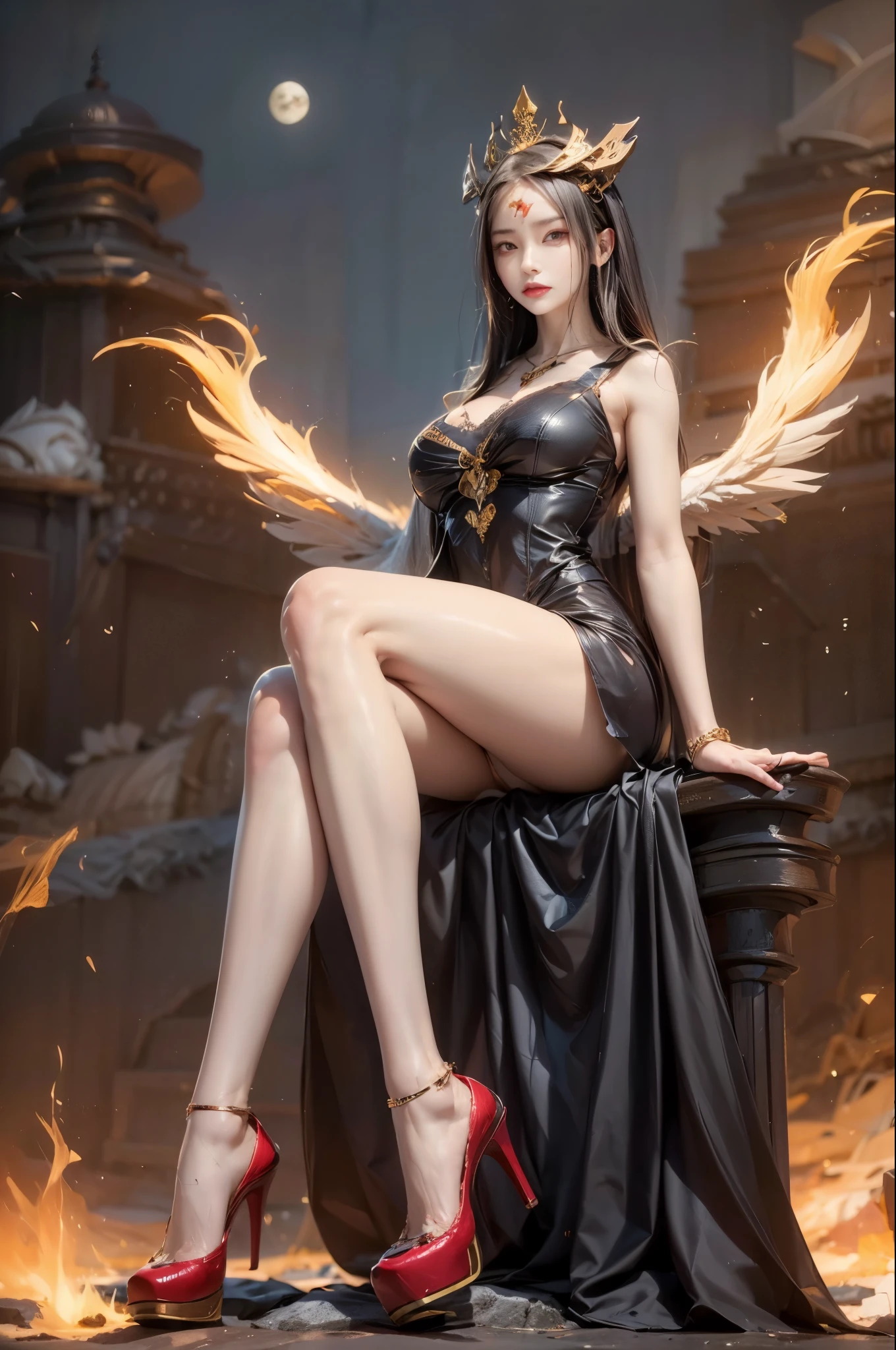 realistic, 1 women , Per HD, 12k, 1080p, wearing Allstars shoes, slim body, rather big body, six pack body, big round breasts, no clothes, beautiful breasts, looking at the camera, sitting on the sofa, transparent and genitals clear, long black hair, face details, person details, body details, clothing details, hair details, body details, body details, breast details, vagina details, clothes, eye details, sweat details, water details, pose (knees bent and feet opened wide) whole body