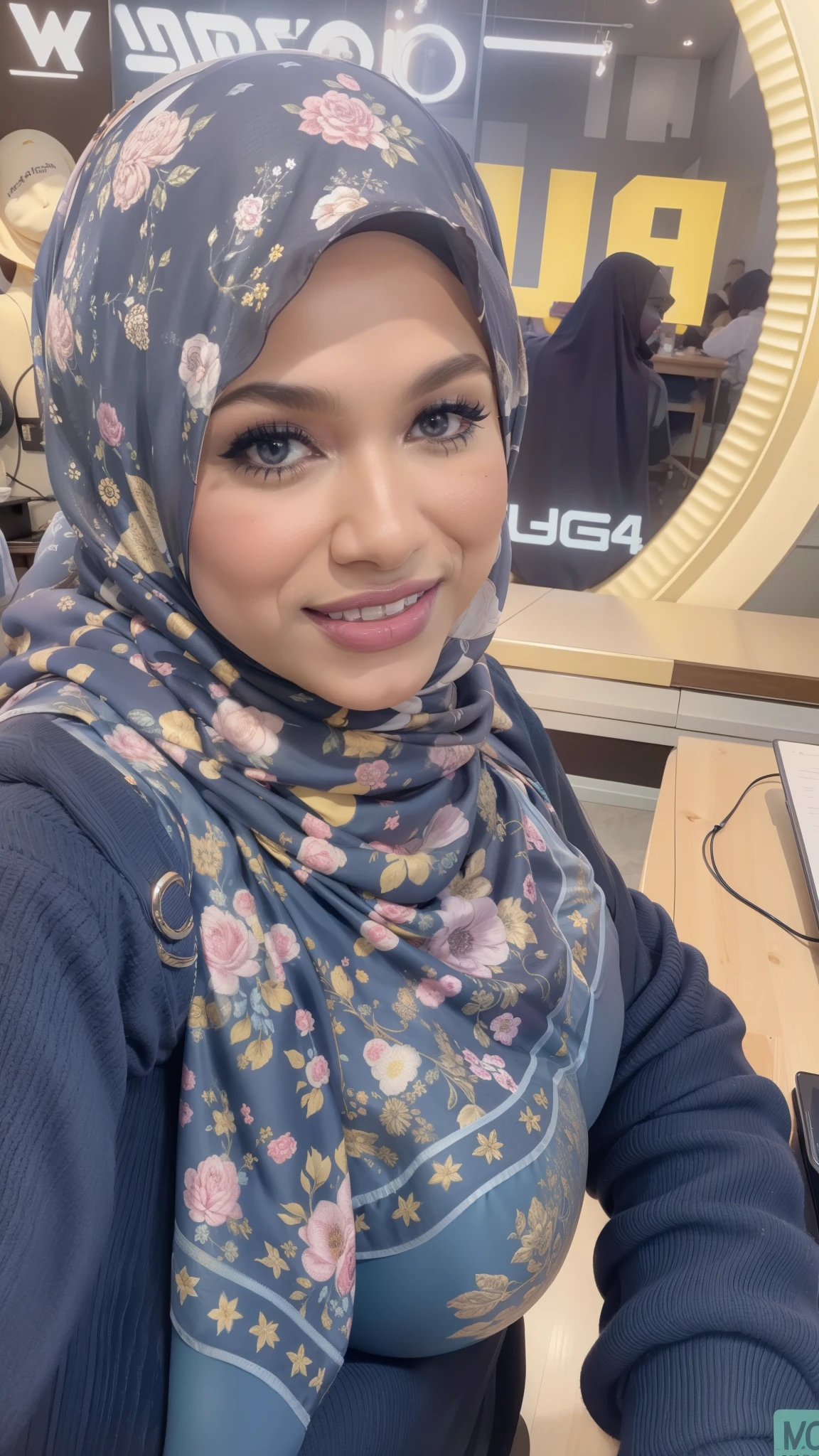 ((HIJAB)), ((YELLOW LINGERIE)), ((SHORT HIJAB)), Portrait photo of a matured chubby malay girl, curvy, (laughing:1.2), hijab,malaysian, posing, look at a camera, nerd, wear white shirt and short pleated skirt, full body, room background, big breast,nighttime, backlit, epic realistic, hyper detailed, detailed skin texture, mole below eye, natural skin texture, mole in body, insane details, intricate details, accent lighting, soft volumetric light, bokeh, (dramatic light:1.2), (neutral colors:1.3), cross process, living room background, ((detailed realistic face and eyes)), good lighting, 8K resolution, Legs Wide Open, spread Legs, lying on bed, Liquid from the Crotch, Blushing, fat,