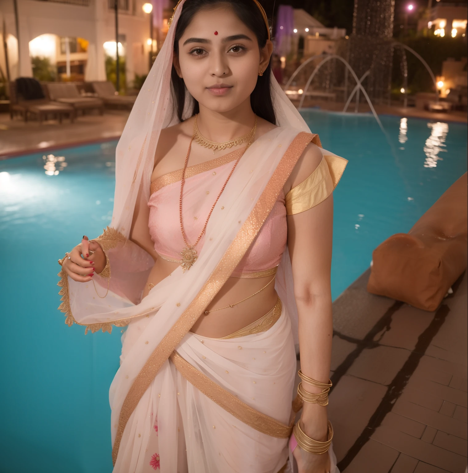 She is sweet, adorable and gorgeous girl who is roughly 5'4" (163 cm) tall in height and weighs around 60kg (132 lbs), while her shoe size is eight. She is very attractive with her black eyes and black hair. She has a beauteous Physique of 38 inches breast, 28 inches waist, and 36 inches hips. She is a Indian Hindu