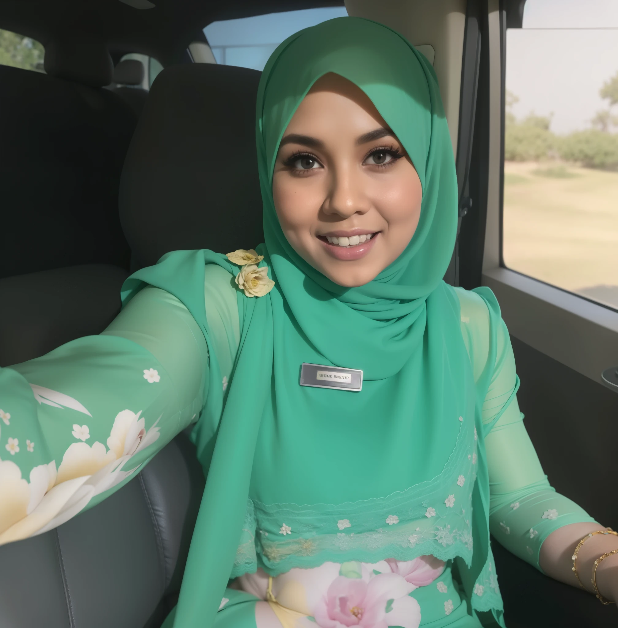 Malay girl, very long black shiny hair, side swept long black shiny hair, windy, hair blown, wear soft green peplum Dress , laughing and posing with hand on head, touching her own head, wear handbag, from back view, windy, detail skin, age spot, detail skin texture, mole below eyes, small breast, flat chest, wide hips, small waists, thick thighs, slim abs, beautiful body, nighttime, laughing, happy, bright lighting, crowded Chinese restaurant, blur background, bokeh, high quality, ultra detail, 8k,