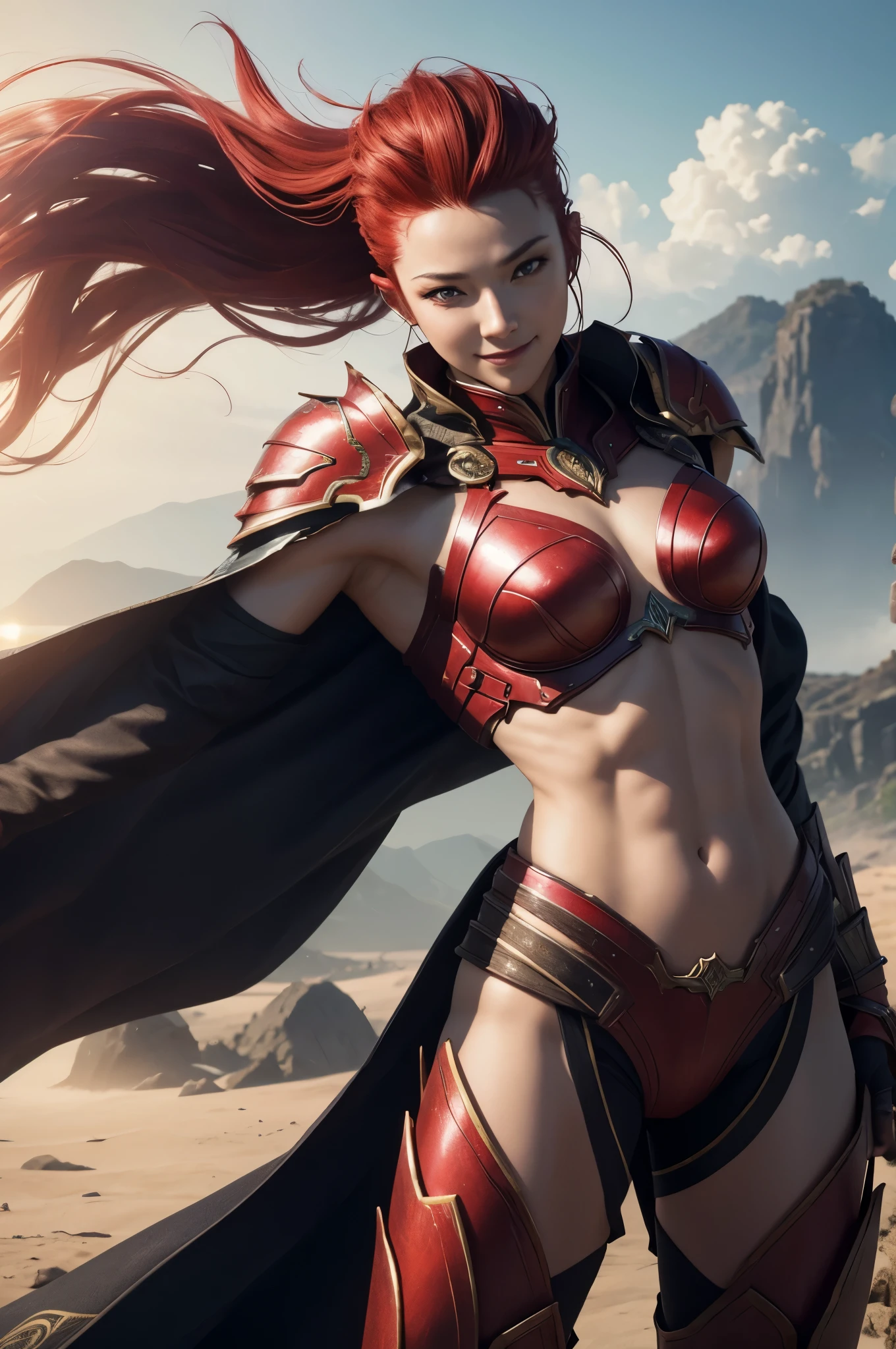 8K,red flame shoulder armor,ultra high resolution,Super realistic,