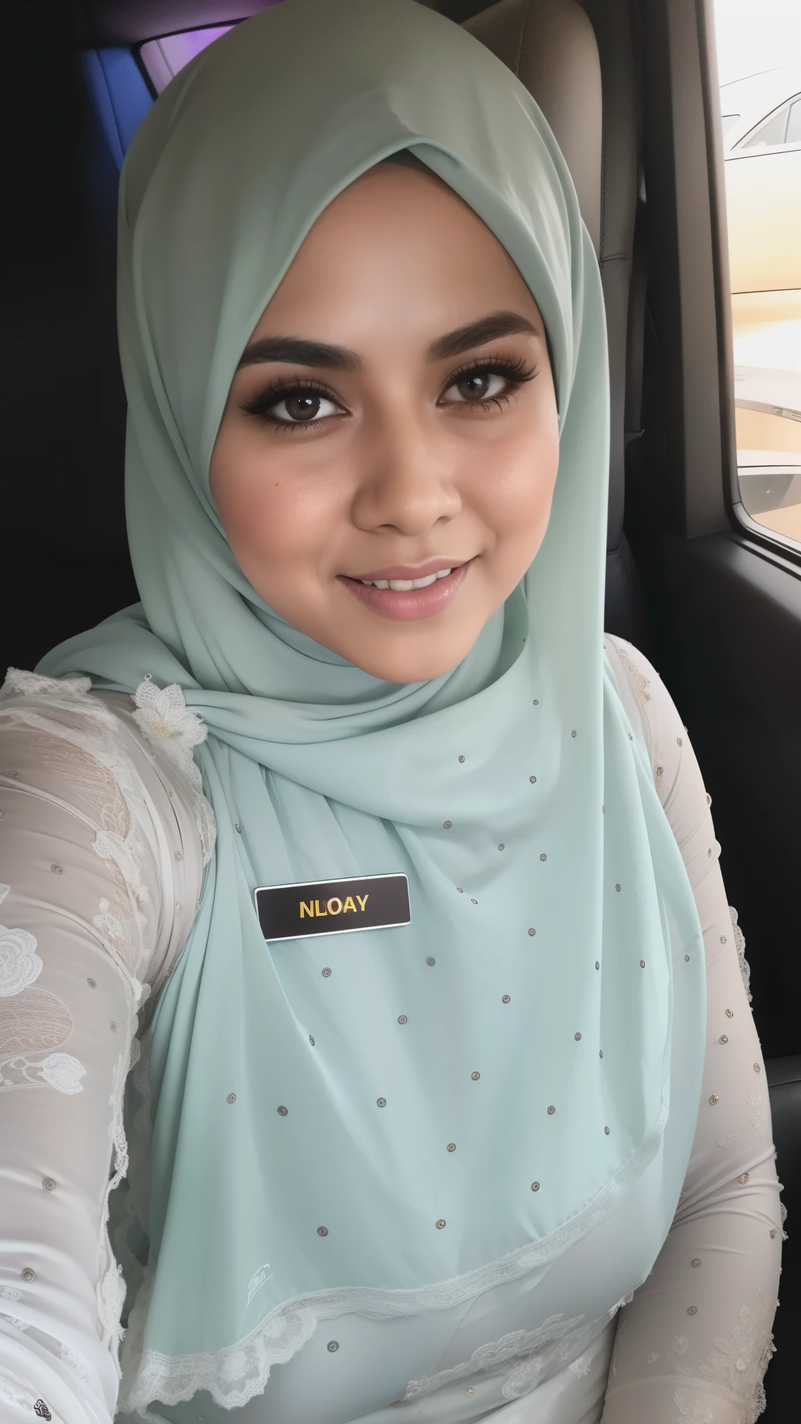 ((HIJAB)), ((YELLOW LINGERIE)), ((SHORT HIJAB)), Portrait photo of a matured chubby malay girl, curvy, (laughing:1.2), hijab,malaysian, posing, look at a camera, nerd, wear white shirt and short pleated skirt, full body, room background, big breast,nighttime, backlit, epic realistic, hyper detailed, detailed skin texture, mole below eye, natural skin texture, mole in body, insane details, intricate details, accent lighting, soft volumetric light, bokeh, (dramatic light:1.2), (neutral colors:1.3), cross process, living room background, ((detailed realistic face and eyes)), good lighting, 8K resolution, Legs Wide Open, spread Legs, lying on bed, Liquid from the Crotch, Blushing, fat,