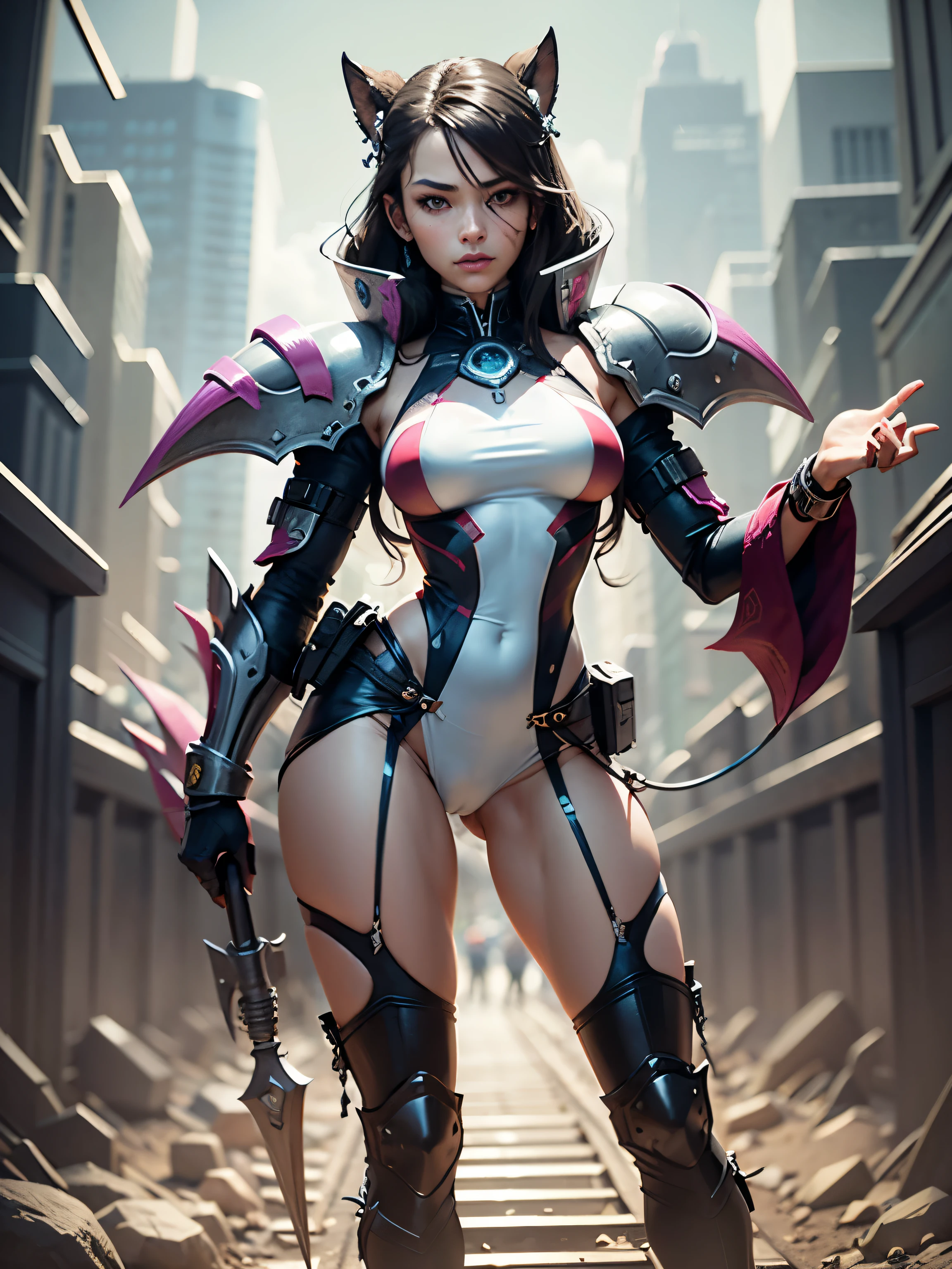 young girl wearing cute dress and body armor, Mix of Swedish and Venezuelan origins, athletic slim body, gorgeous face, perfect face, perfect eyes, slim lips, unique face, detailed face, slim model body, very slim model, strong facial bones, unique gorgeous face, thin girl, [flat chest::0.2], facing camera, full body view, photograph from head to toe, attacked by tentacles