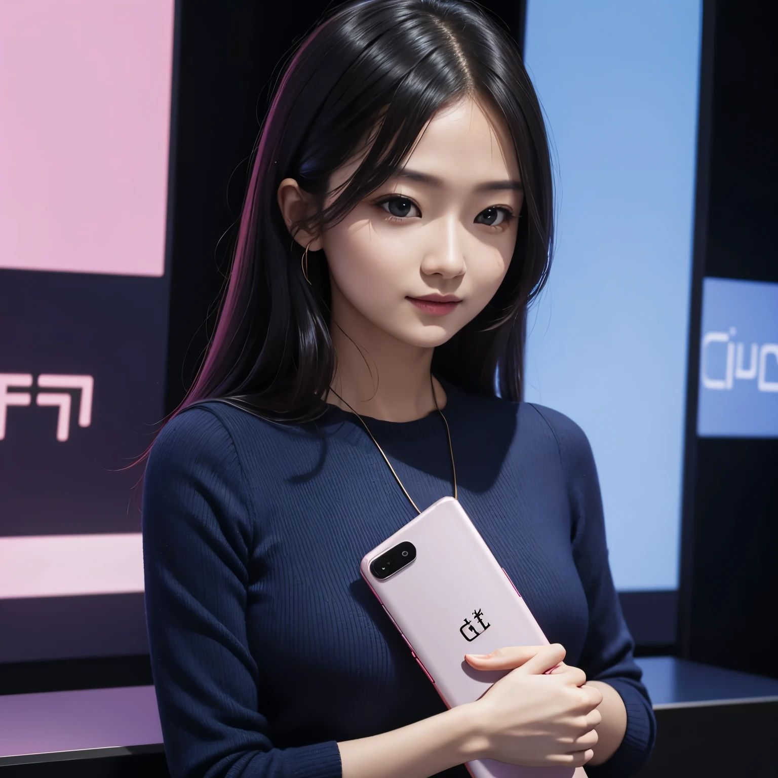 A woman is holding a Oneplus 9 Pro device