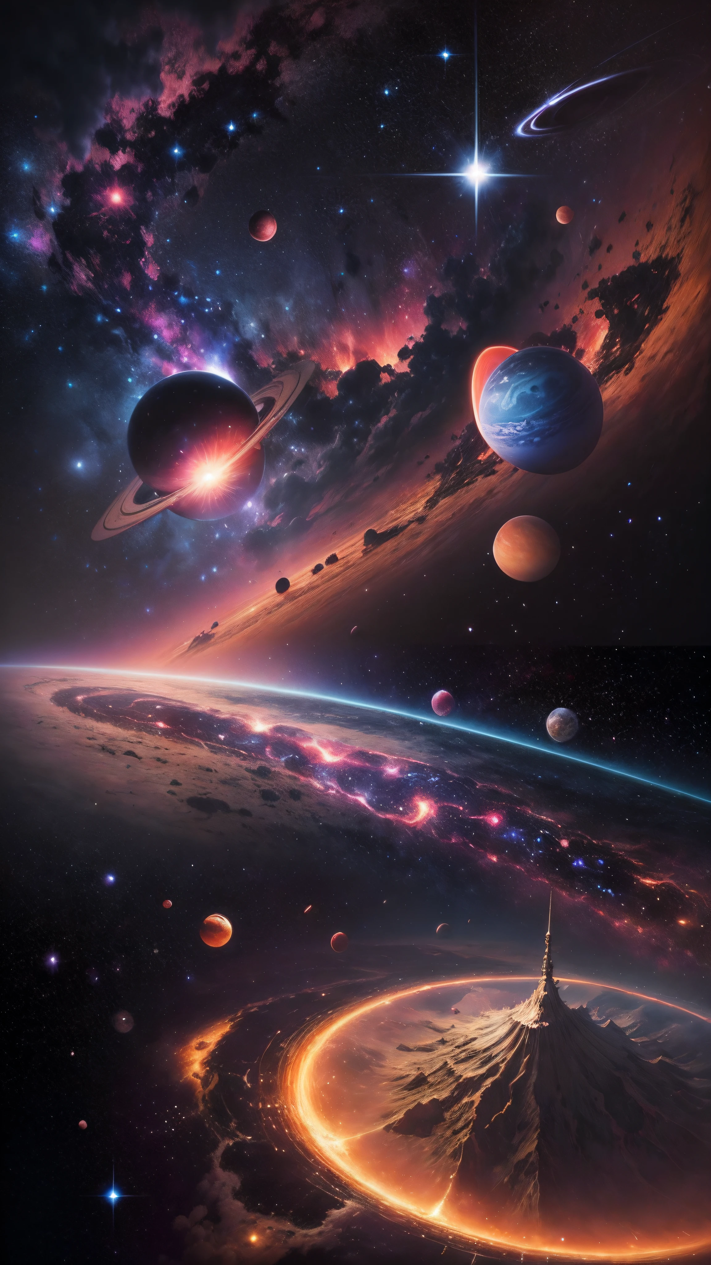 Universe, planets, space, technology, nebulae, milky ways, stars --auto --s2