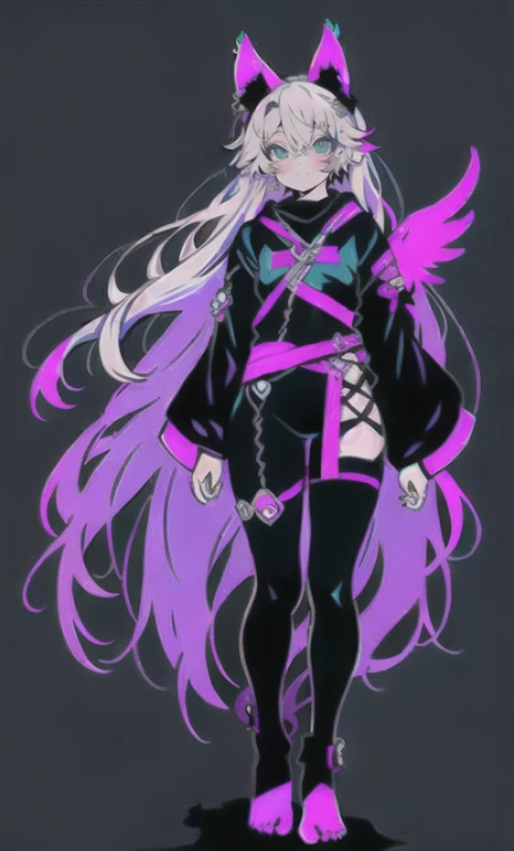 solo, 1boy,「white hair,cerulean blue」long hair,  {{nighthawk mask}},  There&#39;s a man wearing a costume, {fox tail,} {one wing} Farson!!!!, furry Farson, furry characters, furry anime, Farson, furry paws furry, Furry shots, there is nothing, very hairy, furry artist, upright, [[[Anthropomorphic Nue]]] virtual youtuber, full body