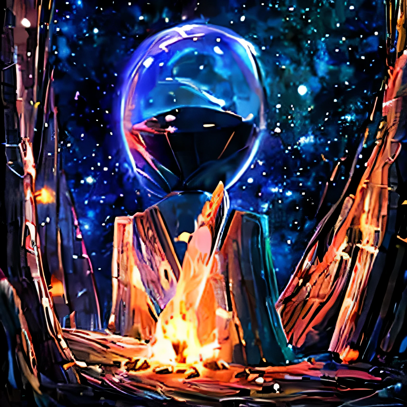 a picture that represents sadness crying no hope for me fed up might aswell kill myself because im suffering i need to end my suffering now bye all fused together in a galactic infusion oil painting other worldly
no human form in painting just shapes
masterpiece high resolution detail