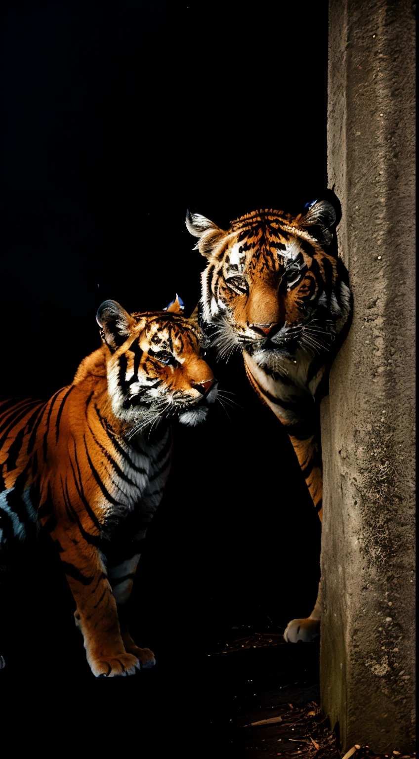 Wildcat, Tiger, Wild Cat, Dark Background, Animals