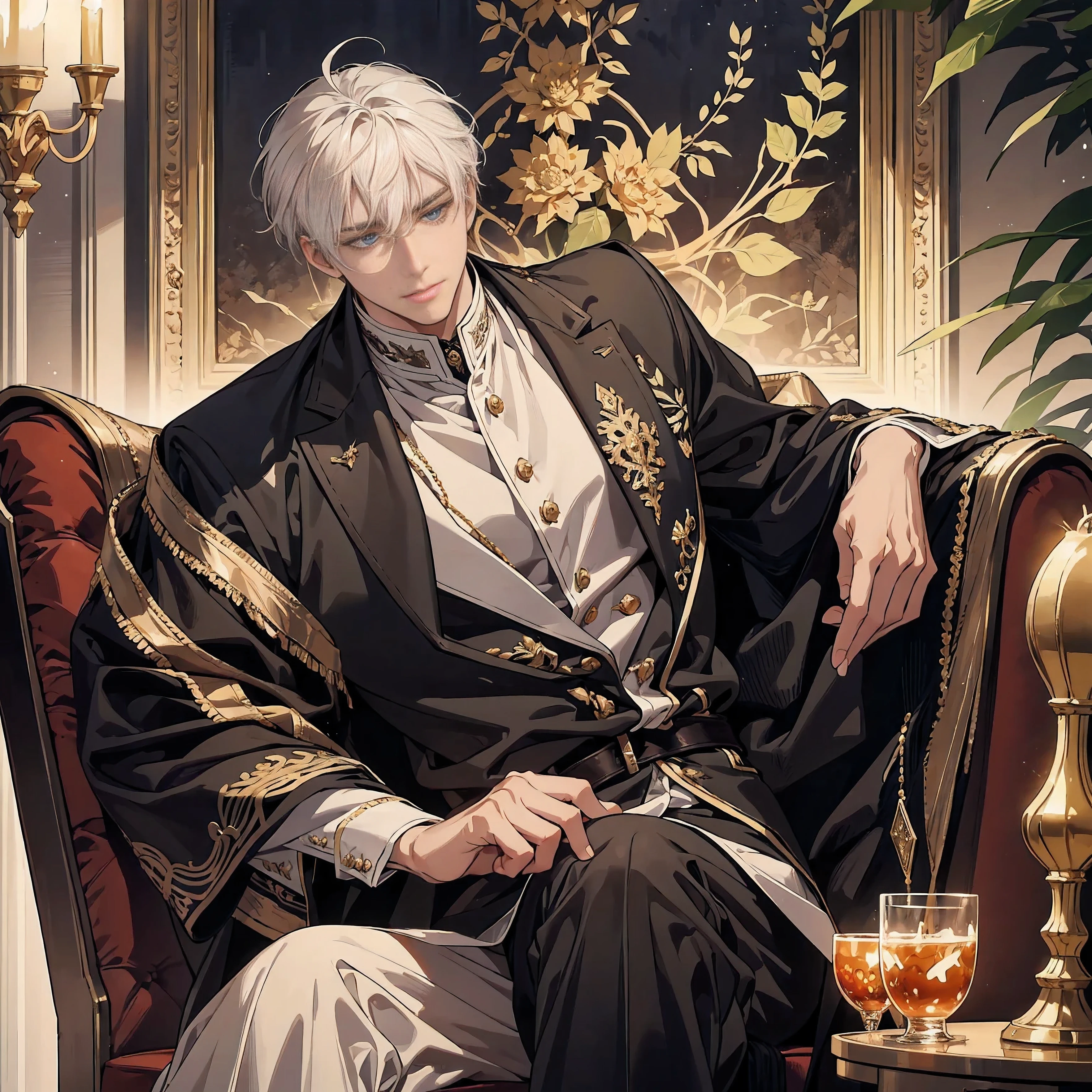 male, charismatic and attractive, In the resurrection of Constantine. His eyes exude warmth and wisdom., With a hint of mischief. His lips, slightly separated, smile seductively. Detailed facial features、reflects the deep emotions and experiences that shaped his character。. The expression on his face as he stares at the viewer、It's a mixture of confidence and curiosity.。. Set in the stunning landscapes of Varna, Bulgaria. Brightly colored landscapes create a picturesque backdrop. 豊かな緑がmaleを囲む, Increases sense of calm and relaxation. He is sitting in the elegant lounge of a luxurious and sophisticated hotel, Bathed in the warm light of dusk. The lounge is decorated with velvet sofas, Exudes sophistication and comfort. Atmosphere reminiscent of a luxury resort, Evoking a sense of exclusivity and luxury. maleがふかふかのソファに座り直すと、, he is enjoying the cool night breeze, Enjoy a moment of peace and tranquility. The scene is full of romantic aura, The perfect environment for introspection, Inspiration, and connection with yourself. It's the moment when time stops, male性のカリスマ性と周囲の美しさの本質を捉える. Prompts to help you create a masterpiece, With highly detailed features and photorealistic quality. Prompts are infused with the spirit of Constantine's Legacy, A blend of historical significance and modern charm. Art style reflects emotional depth、Must capture the essence of the scene。. The color palette is rich and vibrant, Warm tones dominate the composition. 照明がmale性の特徴を強調する, Add depth and dimension to images by casting subtle shadows. In summary, The stable diffusion prompts for this theme are:: "male, Charismatic and seductive, In the resurrection of Constantine. detailed and beautiful eyes, Dense and beautiful lips, highly detailed facial features