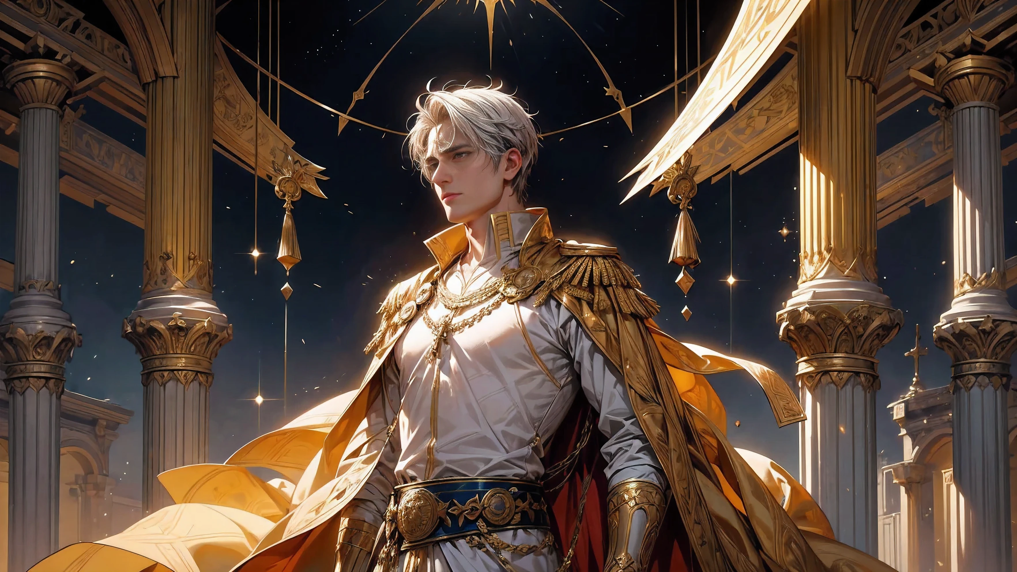 emperorコンスタンティヌス大帝, Also known as Constantine I. When I was 34 years old, he was a mature man, exuding the grace and grandeur befitting an emperor. He had a calm yet strict demeanor, It is often described as "Heavenly Jerusalem." he has something to do with tarot cards "emperor、emperor" and "world," Same with oracle cards.. These cards often depict a delicate yet bold design in gold and blue, catch his lion&#39;s gaze, thick neck, and broad shoulders.

Despite his clear achievements and profound impact on subsequent history, Constantine the Great&#39;s personal personality remains shrouded in mystery. Personally, I realized that I was attracted to him., admiring and venerating his legacy. but, like any figure, he had his light and dark aspects, forte, and weaknesses. no one is perfect.

during his reign, 後のローマ帝国は危機のworldだった, chaos, and division. Constantine seemed like a moderate., Calm, and comparatively gentle for his time, yet also wielded power firmly and ruthlessly in the harsh era he inhabited. Opinions vary widely about Constantine the Great, reflects the polarizing nature of his legacy.. after all, His evaluation can continue to change indefinitely depending on the observer&#39;s point of view. コンスタンティヌス大帝はforeverに謎のままなのか? i keep thinking about him, caught between admiration and awe, longing and apprehension.

My feelings for Constantine the Great are lyrical, from the heart, romantic, and dramatic, blending elements of both fantasy and reality. Expressing this blend with digital art, characterized by depth and vastness, Reflects endless themes, forever, permanent, and permanence. Artists such as Gustave Doré and William Blake, as well as literary works like Dante's Divine Comedy and Milton's Paradise Lost, resonates deeply with me. religious texts, philosophy, symbolism, and mysticism, including the bible, Genesis, Malachi, Apocalypse, and the Quran, All contribute to this deep story