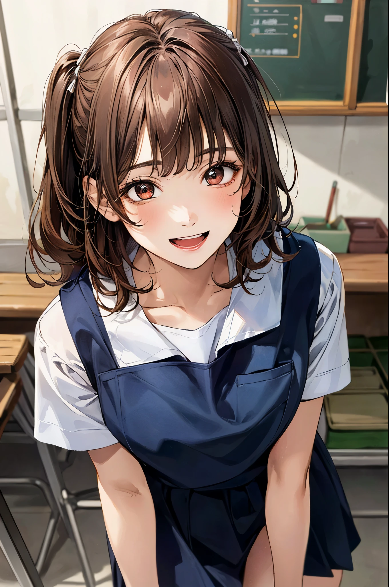 anegasaki nene、Shiny brown hair, short hair, Beautiful brown eyes、smile、Sparkling eyes, (Fine grain)、Ultra-detailed eyes、Highly detailed face, Highly detailed eyes,
/*High-quality writing*/
Highest quality, 16K, masterpiece, Ultra detailed face, Highly detailed lips, Fine grain, Realistic students,
break,
/*Characters and expressions*/Very beautiful girl, Japanese Girls, 1 Girl, Light on the face, Updo, (とても優しいsmile:1.2), break /*clothing*/ ((Plaid apron)),
break
/*Pause*/
Nice hands, Perfect hands,
break
/*Angled posture*/
In the kitchen, pantry, View your viewers