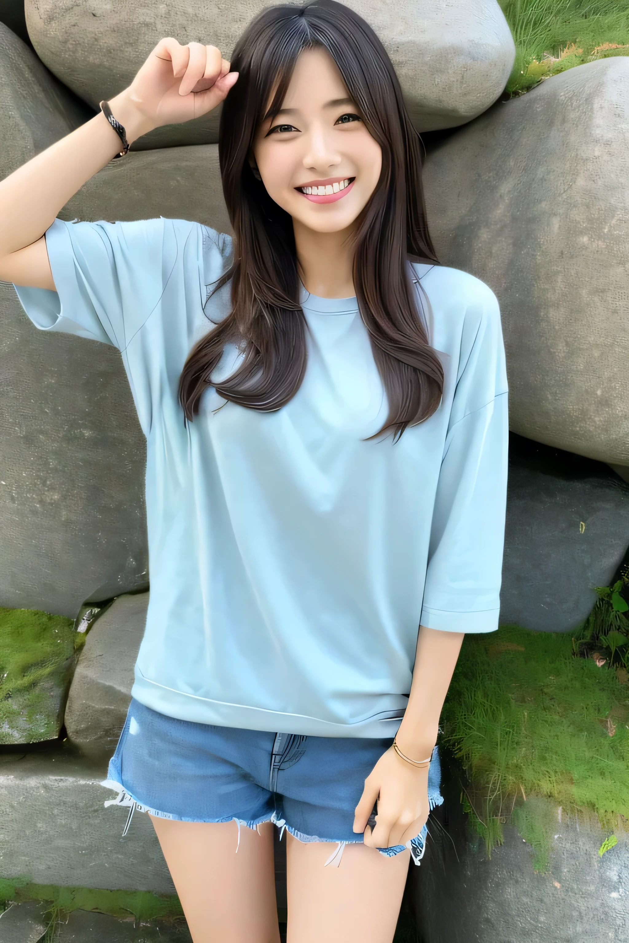 fine eyes、realistic teeth、smile、beauty