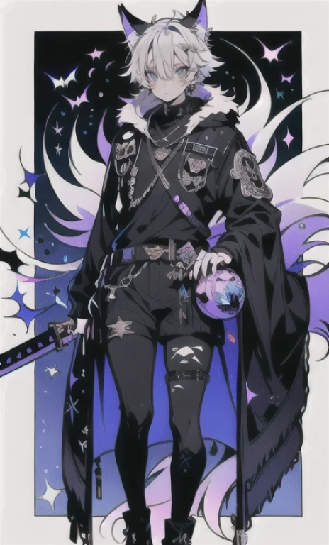 solo, 1boy,「white hair,cerulean blue」long hair,  {{nighthawk mask}},  There&#39;s a man wearing a costume, {fox tail,} {one wing} Farson!!!!, furry Farson, furry characters, furry anime, Farson, furry paws furry, Furry shots, there is nothing, very hairy, furry artist, upright, [[[Anthropomorphic Nue]]] virtual youtuber, full body